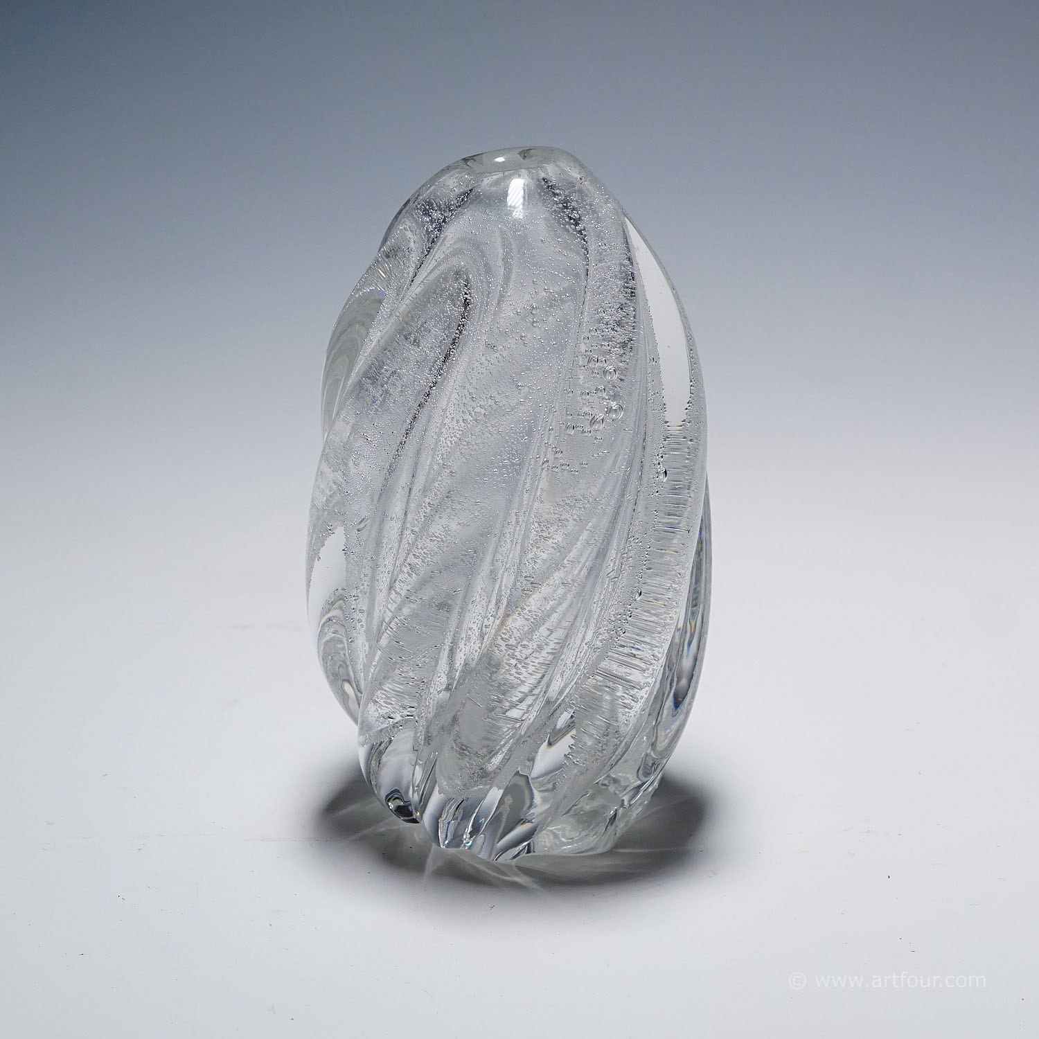 Art Glass Vase with Sodium Bubbles Tapio Wirkkala for Iittala 1940s