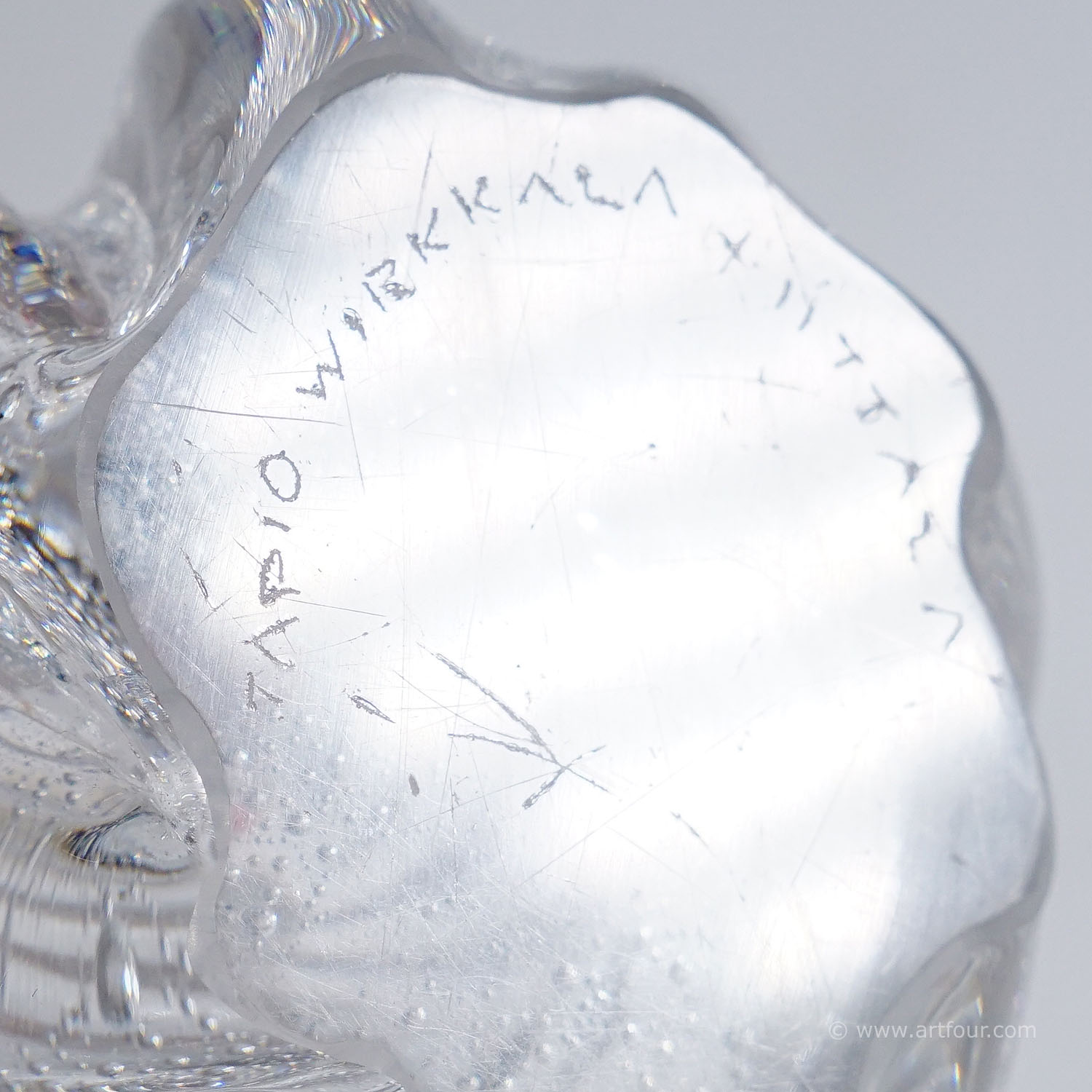 Art Glass Vase with Sodium Bubbles Tapio Wirkkala for Iittala 1940s