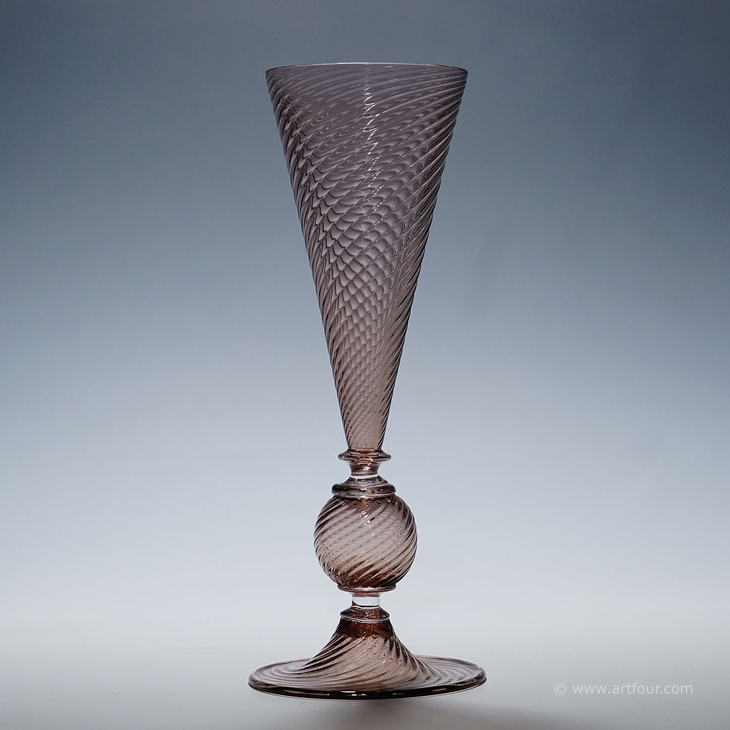 Vetro Soffiato Glass Vase, Venini Murano ca. 1950s