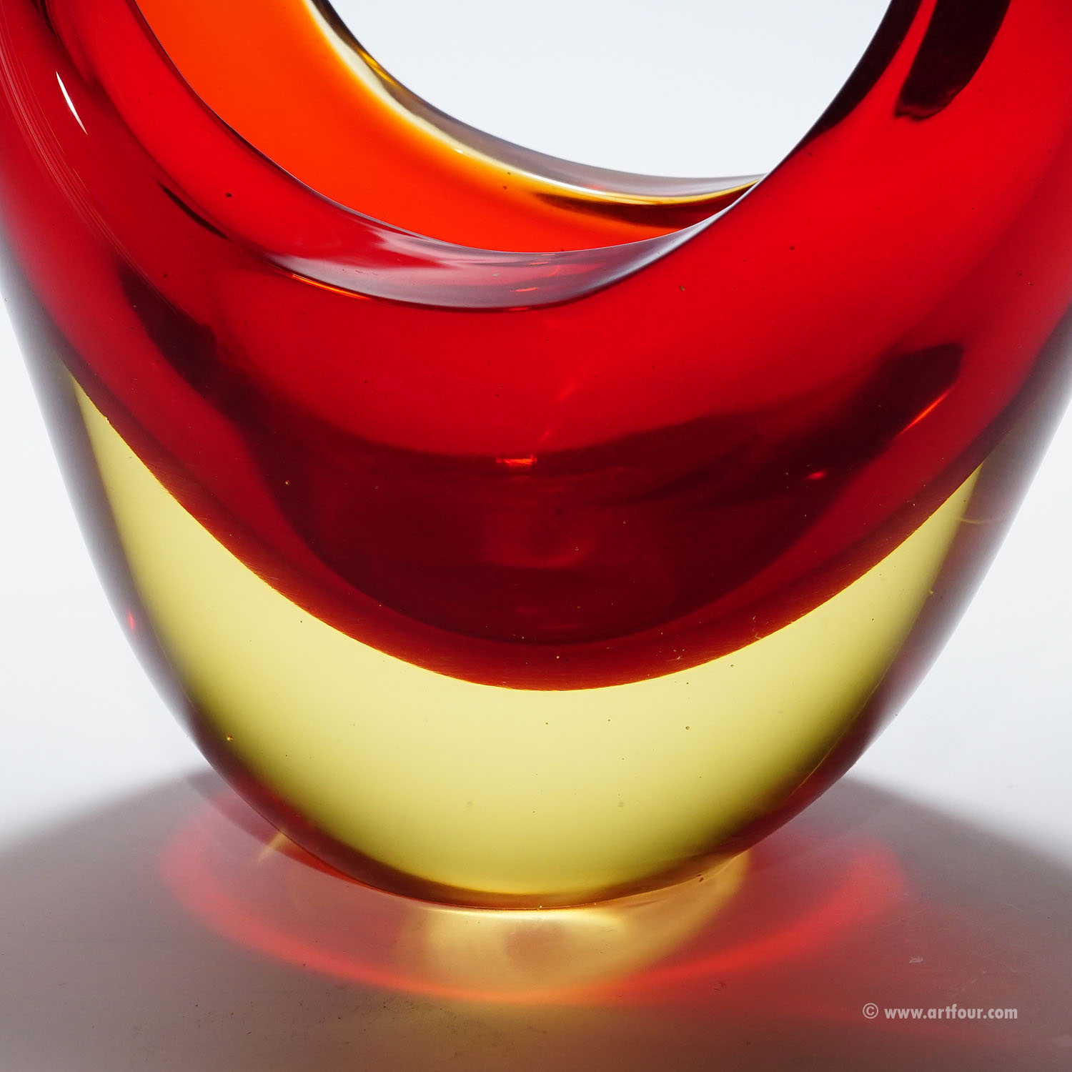 Bowl in Red Sommerso Glass, Flavio Poli for Seguso Murano 1950s