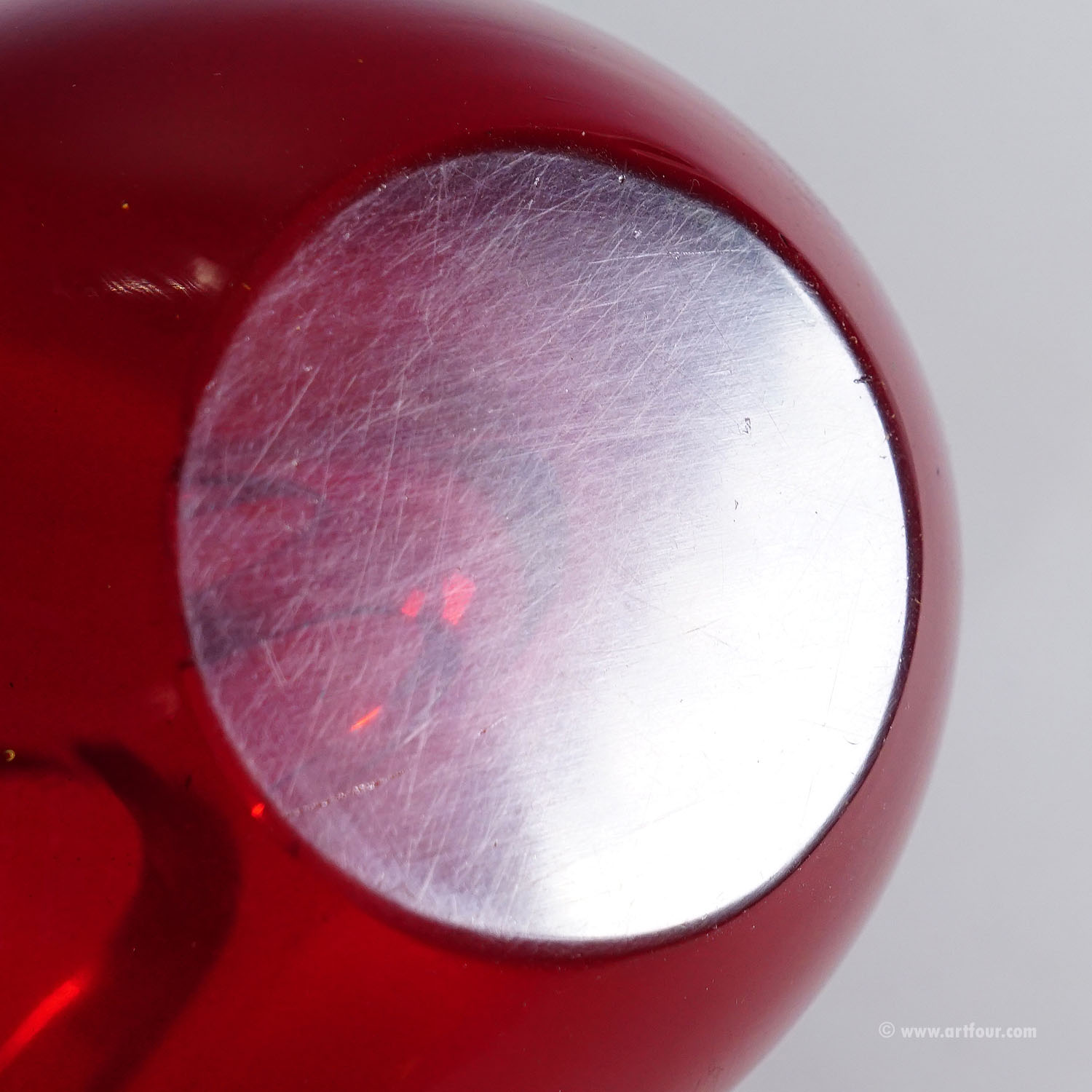 Bowl in Red Sommerso Glass, Flavio Poli for Seguso Murano 1950s