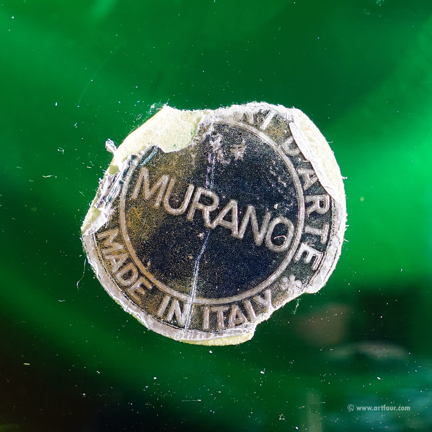 Bowl in Green Sommerso Glass, Flavio Poli for Seguso Murano 1950s