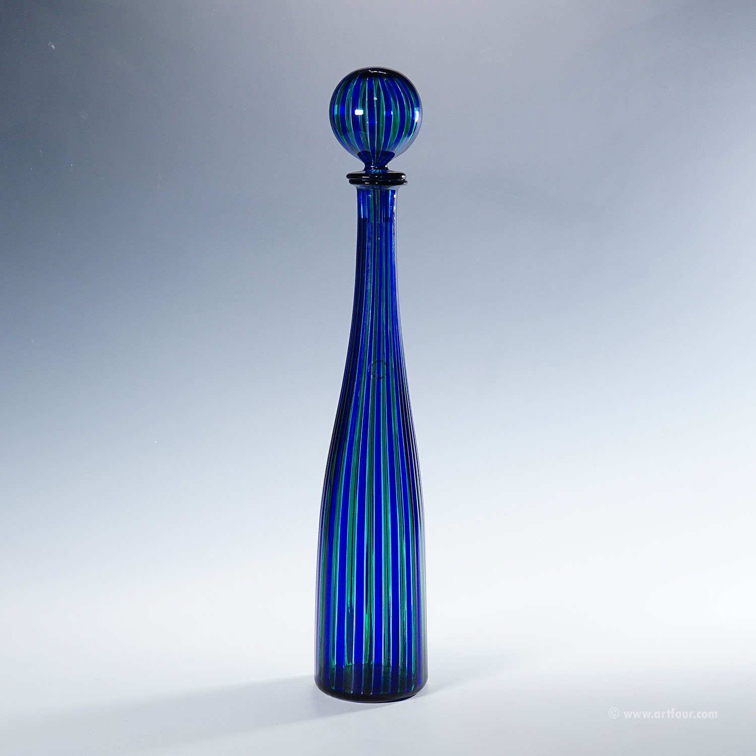 Venini A Canne Bottle 'Elixir' by Gio Ponti Venice Murano