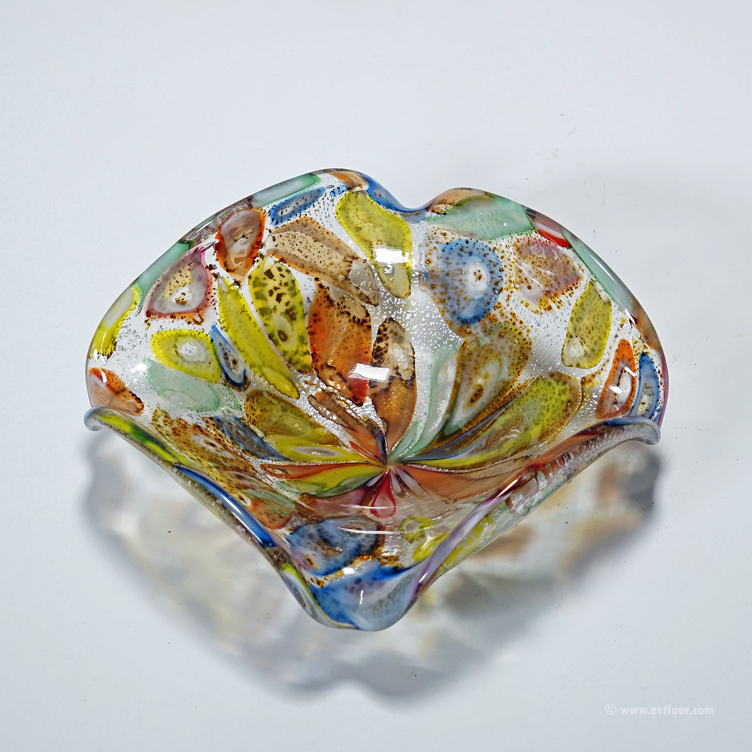 Vintage Murano Tutti Frutti Art Glass Bowl 1950s