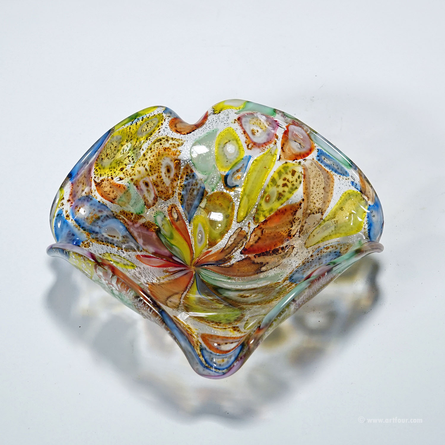 Vintage Murano Tutti Frutti Art Glass Bowl 1950s