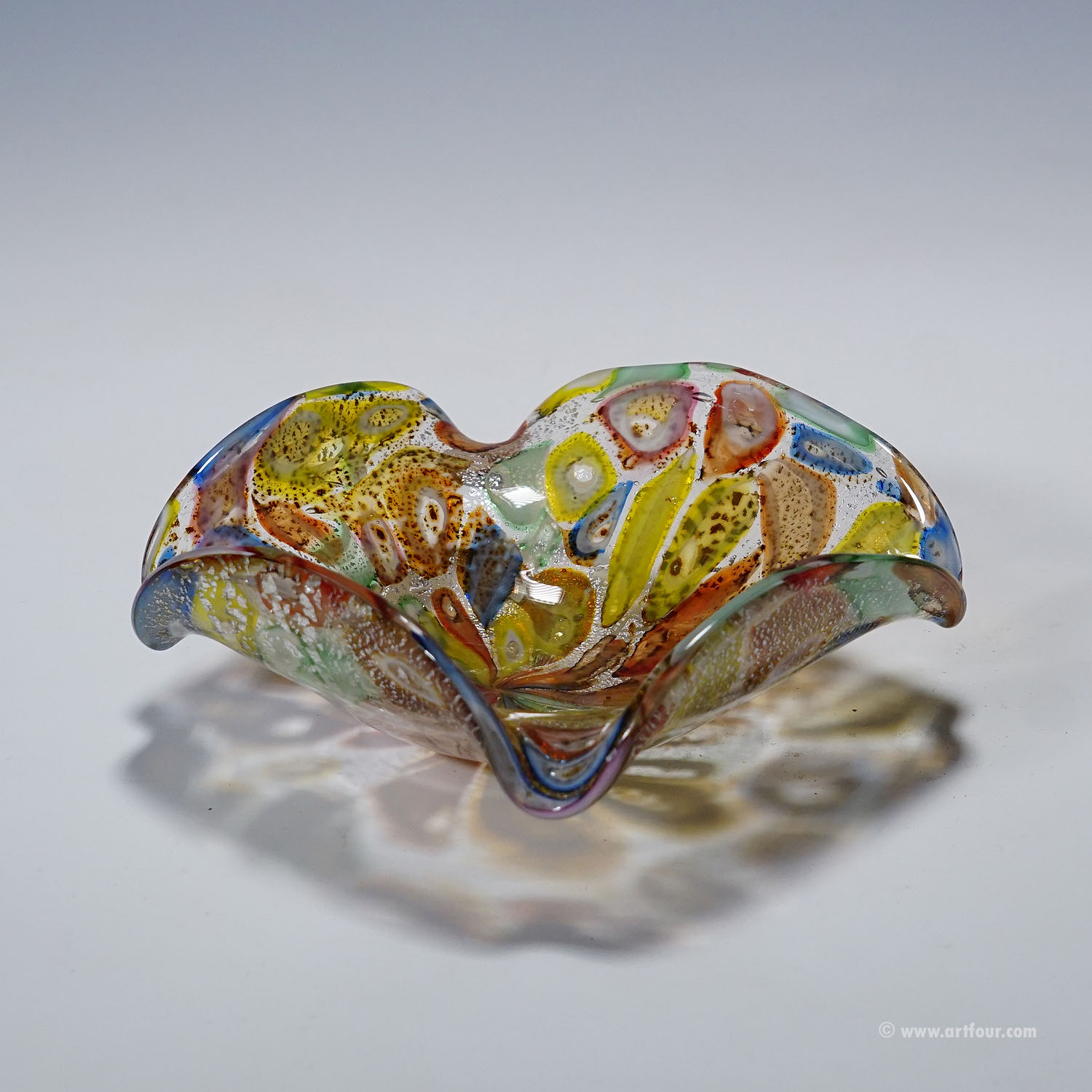 Vintage Murano Tutti Frutti Art Glass Bowl 1950s