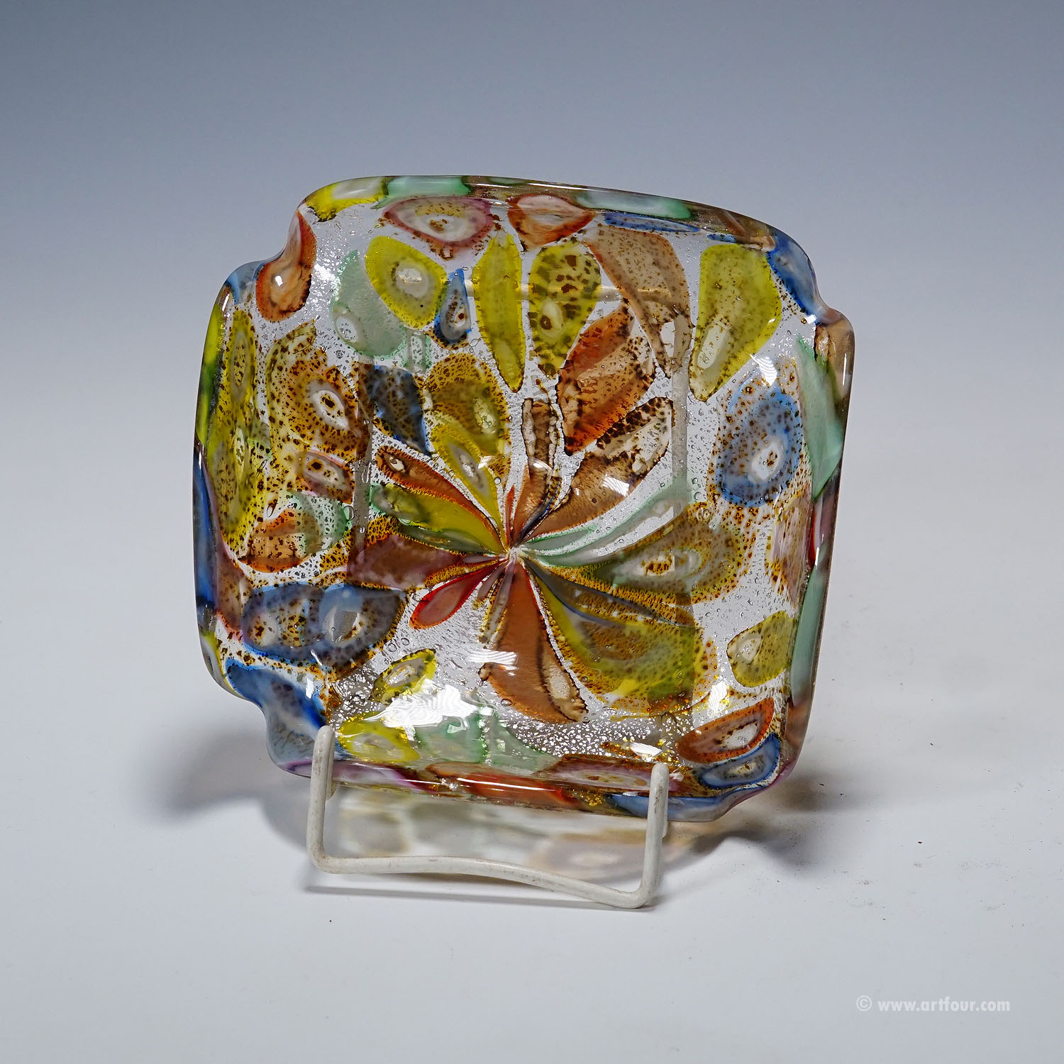 Vintage Murano Tutti Frutti Art Glass Bowl 1950s