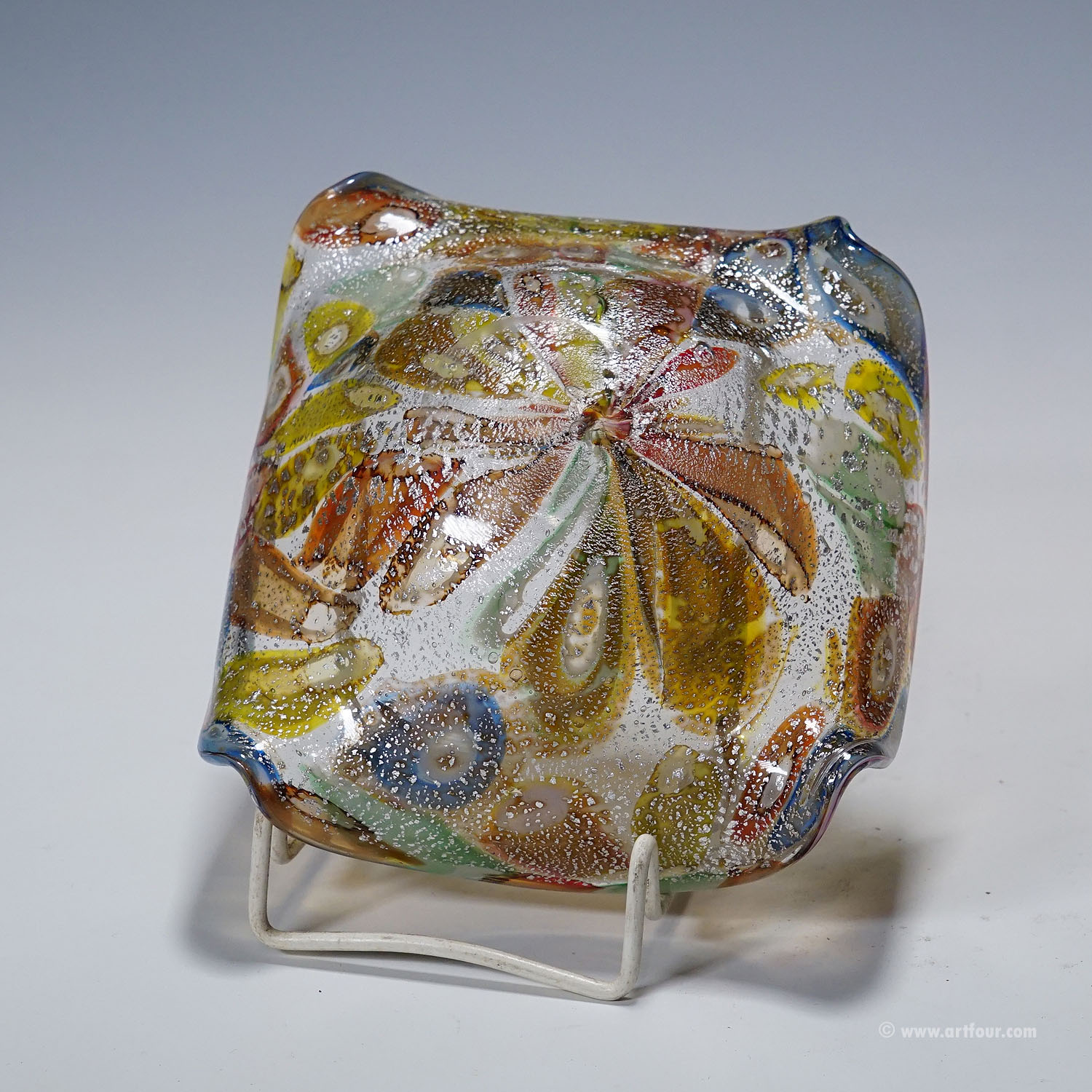 Vintage Murano Tutti Frutti Art Glass Bowl 1950s