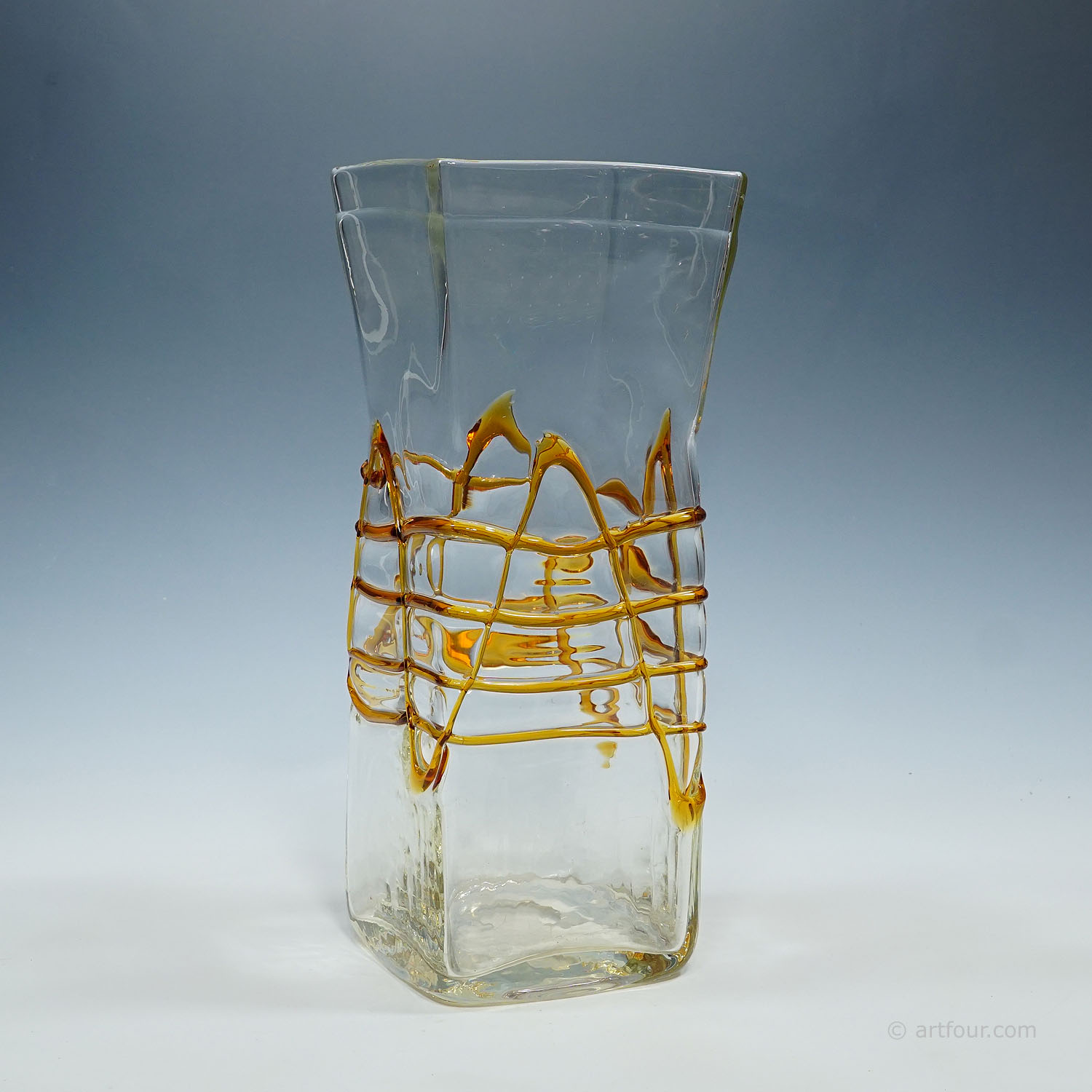 Large Art Glass Vase by Fulvio Bianconi for Mazzega, Venice Murano