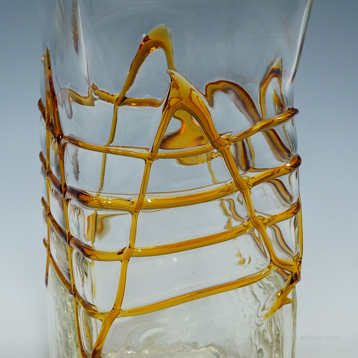 Large Art Glass Vase by Fulvio Bianconi for Mazzega, Venice Murano