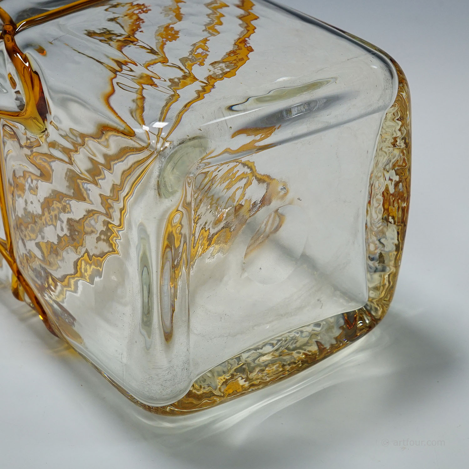 Large Art Glass Vase by Fulvio Bianconi for Mazzega, Venice Murano