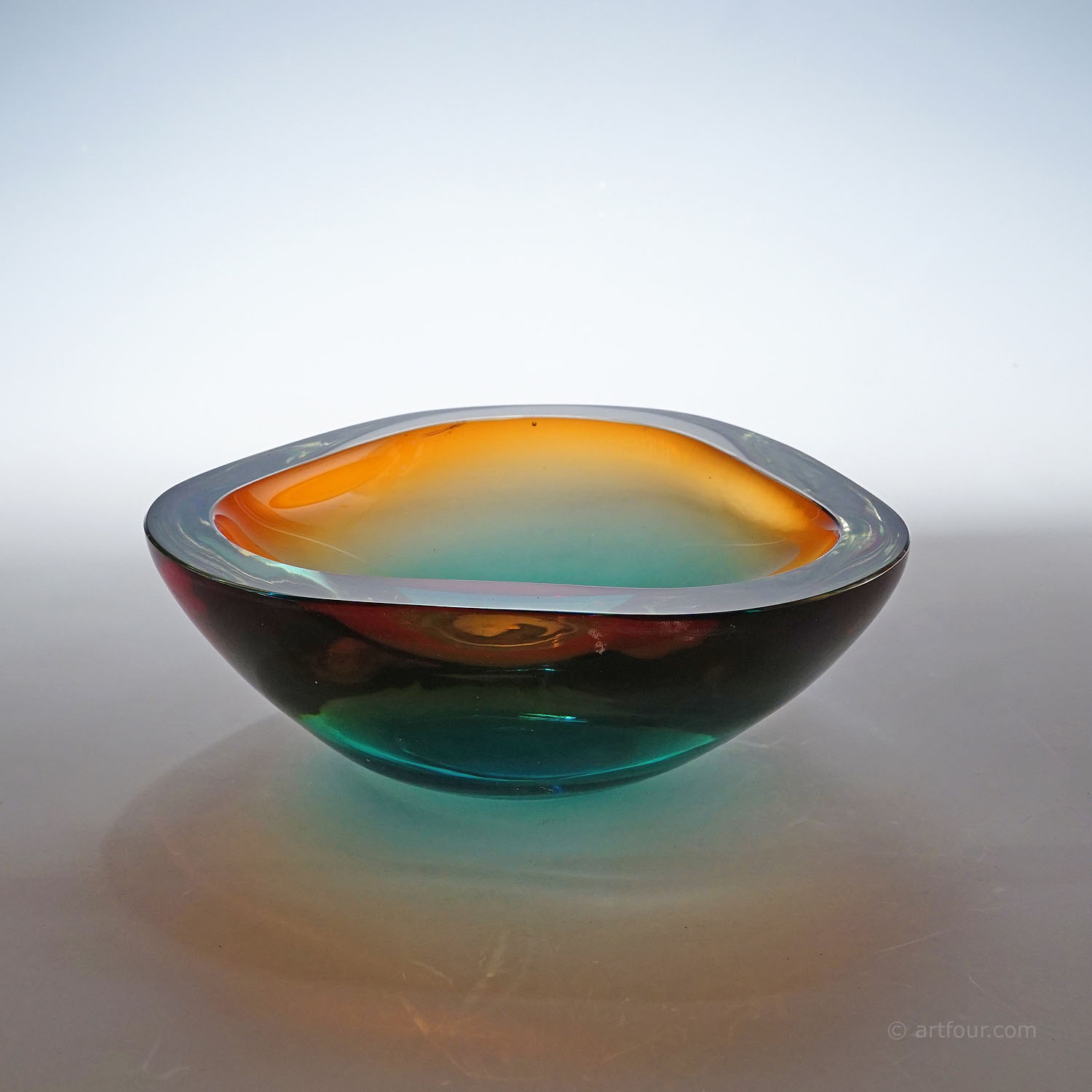 Large Vintage Art Glass Bowl by Seguso Murano 1960s