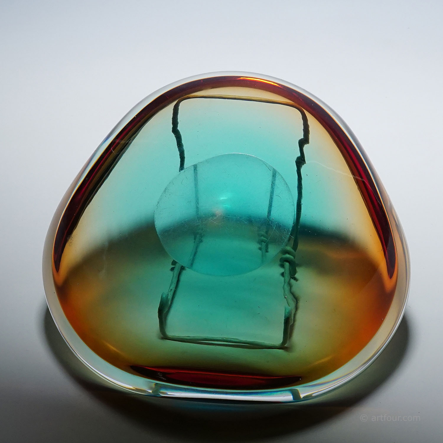 Large Vintage Art Glass Bowl by Seguso Murano 1960s