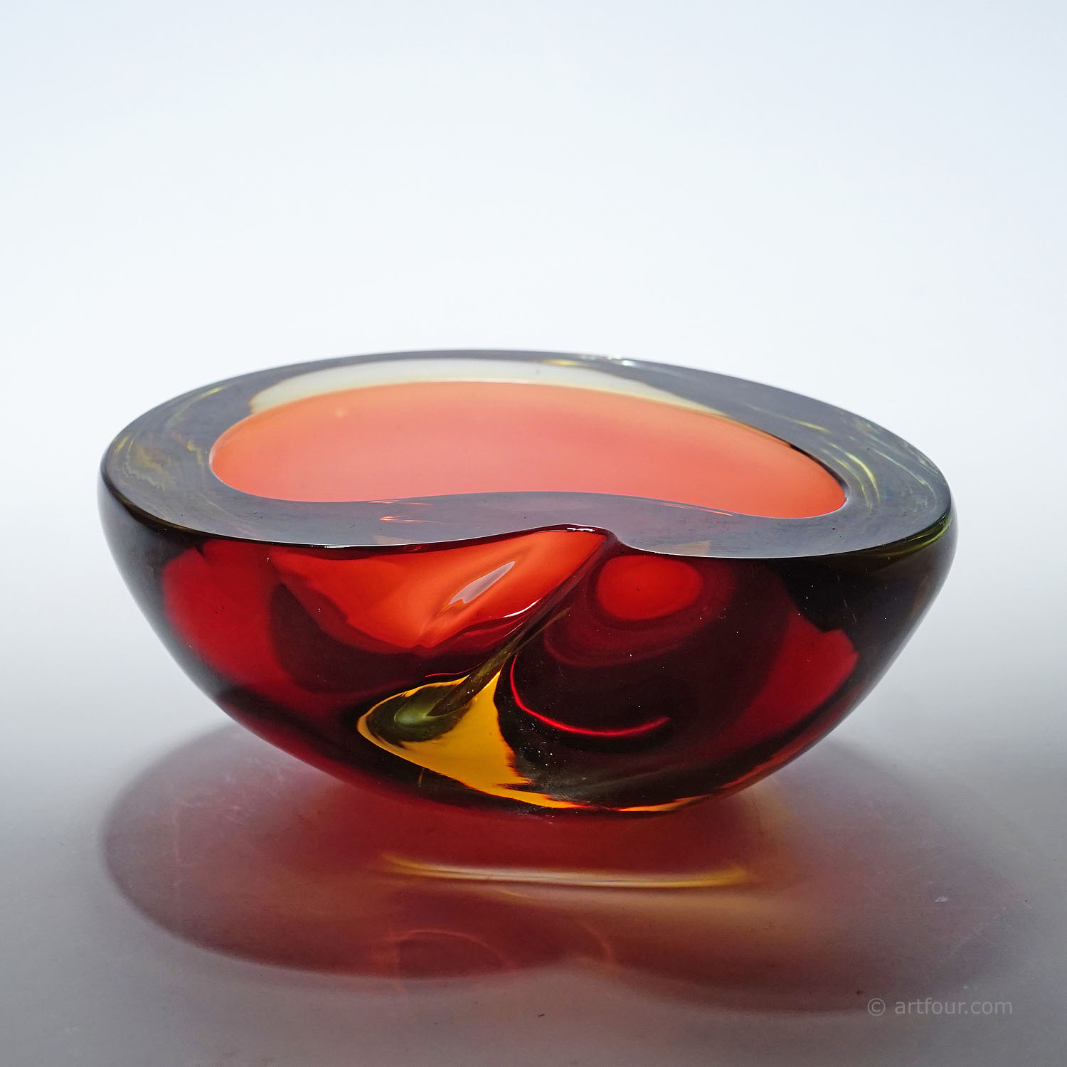 Vintage Art Glass Bowl by Seguso Murano 1950s