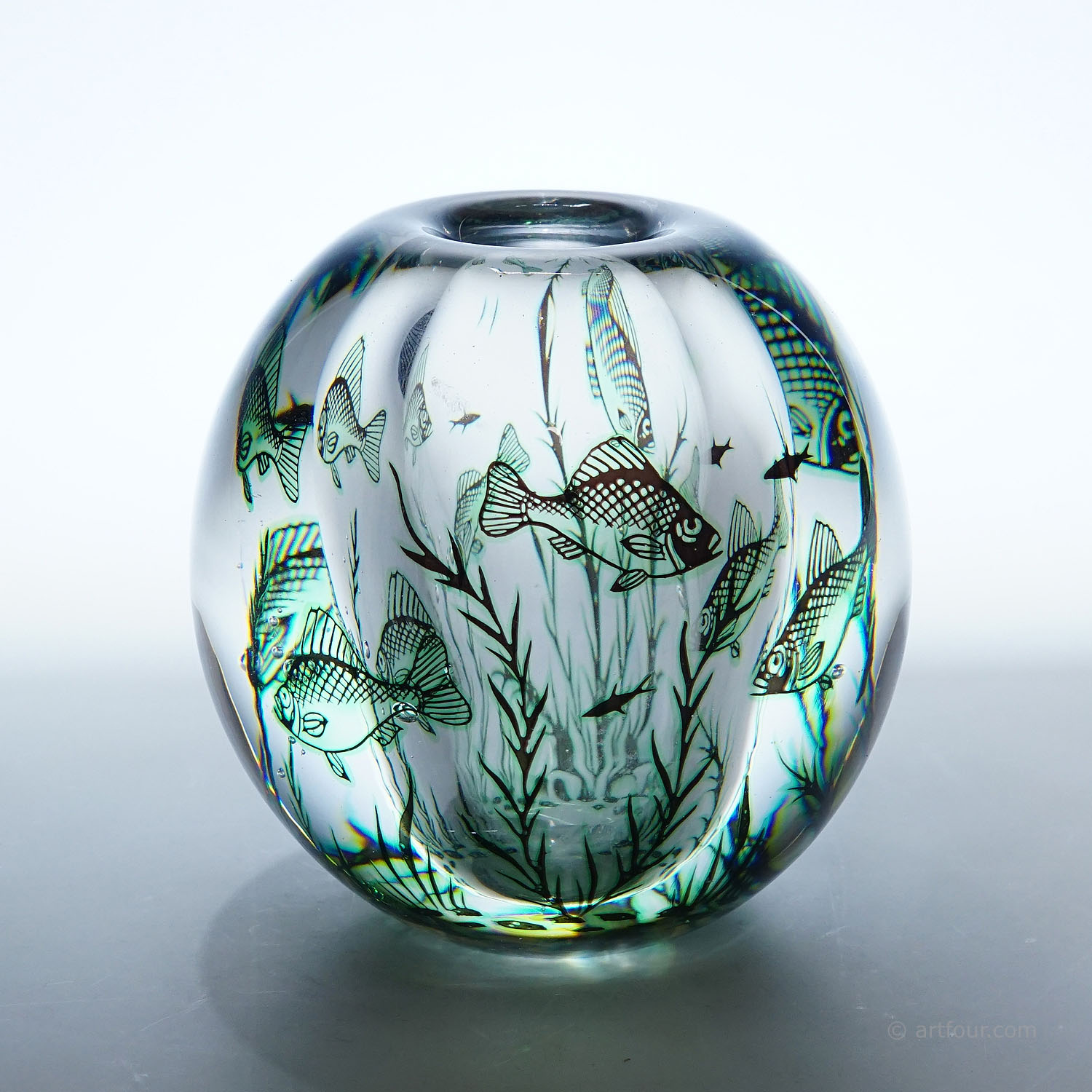 Vintage Fish Graal Vase by Edward Hald for Orrefors, Sweden