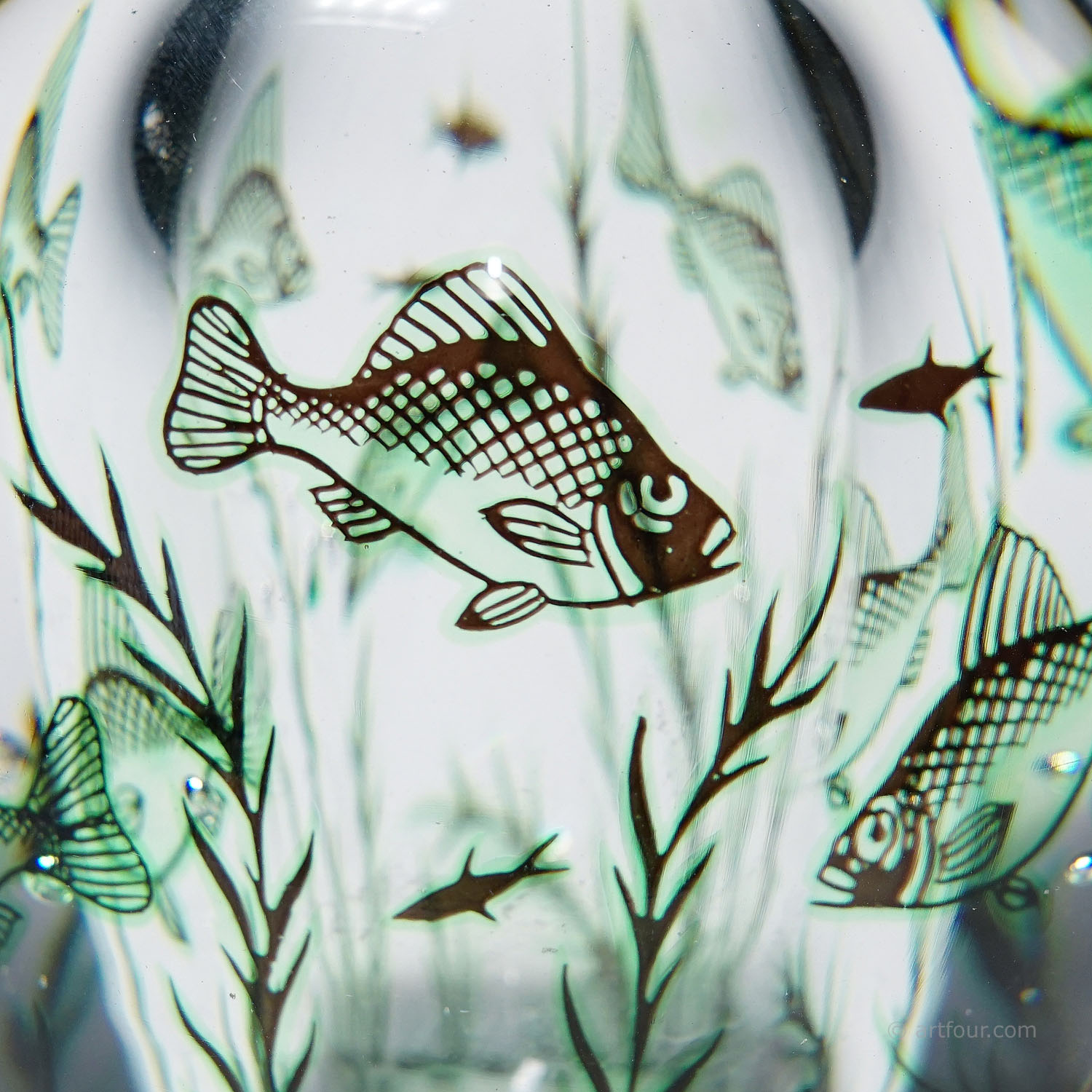 Vintage Fish Graal Vase by Edward Hald for Orrefors, Sweden