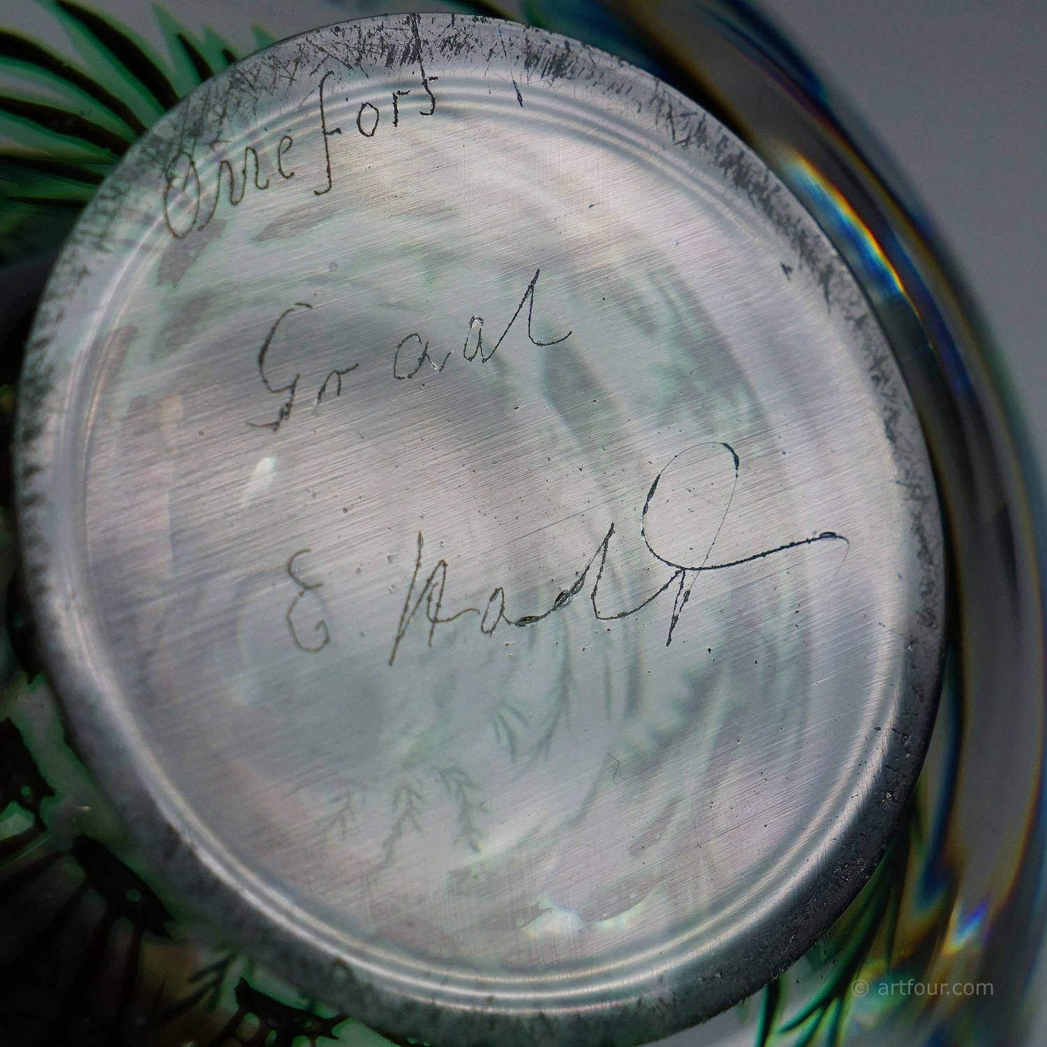 Vintage Fish Graal Vase by Edward Hald for Orrefors, Sweden