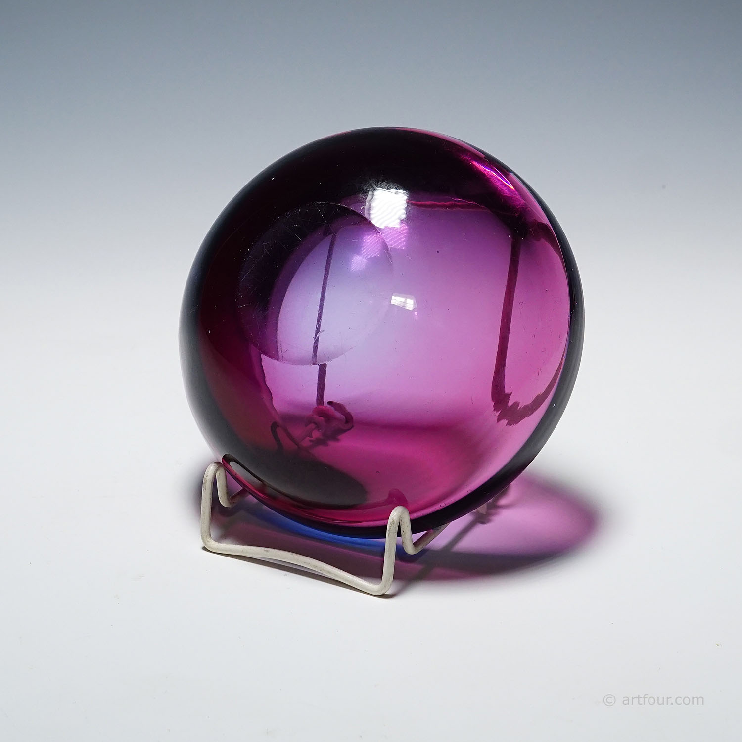 Archimede Seguso Geode Bowl in Blue, Murano Italy ca. 1960s