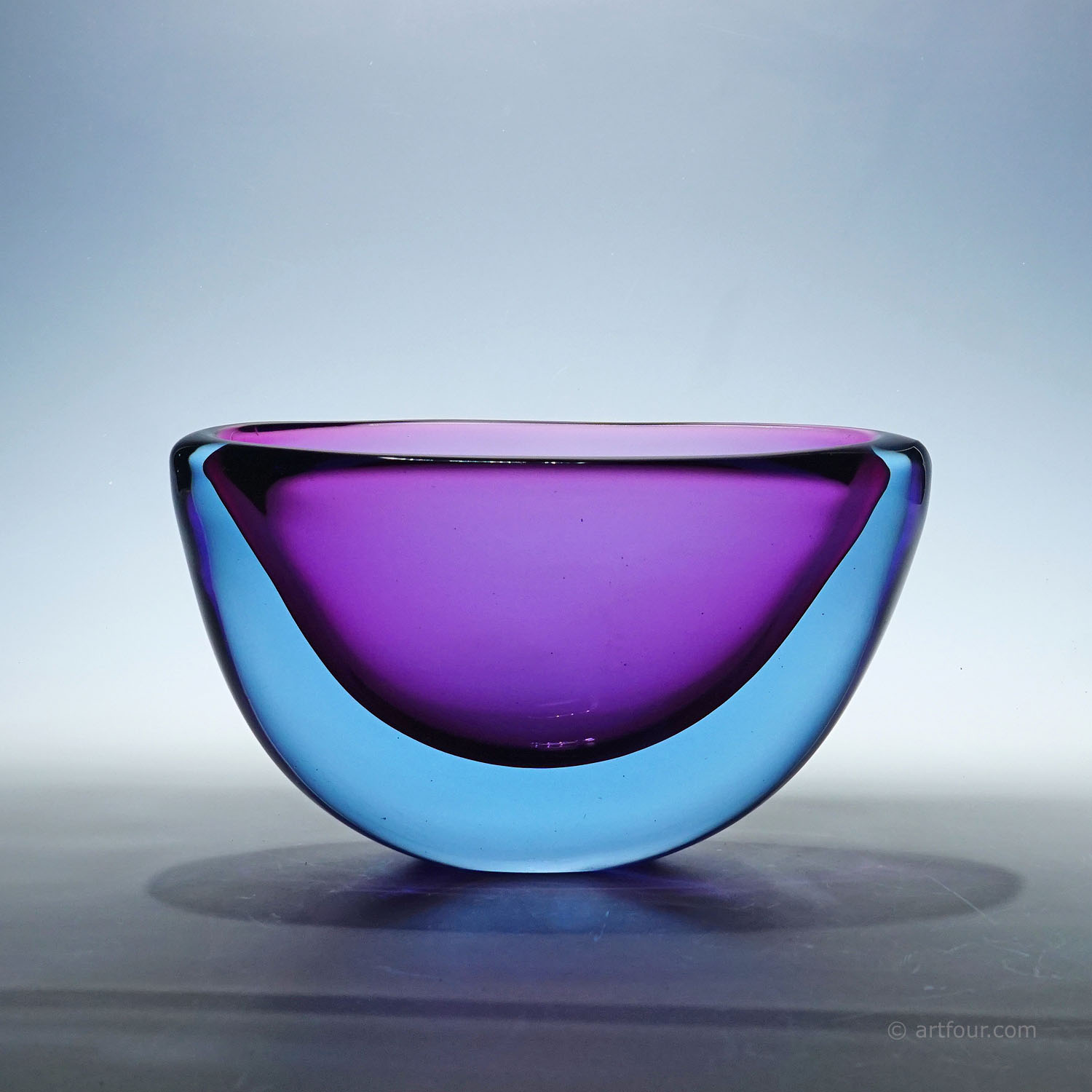 Large Art Glass Bowl by Flavio Poli for Seguso Vetri D'Arte 1950s