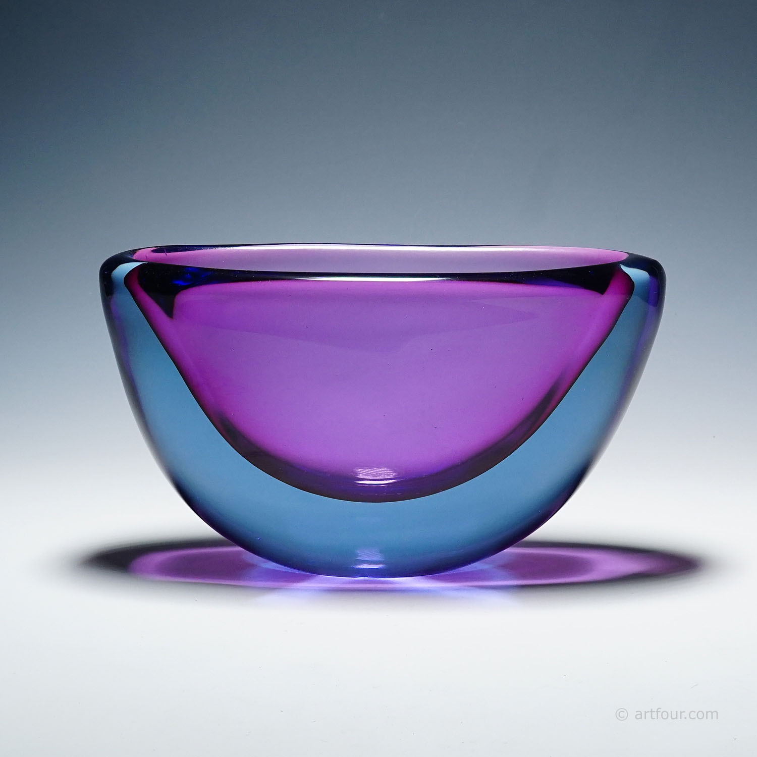 Large Art Glass Bowl by Flavio Poli for Seguso Vetri D'Arte 1950s