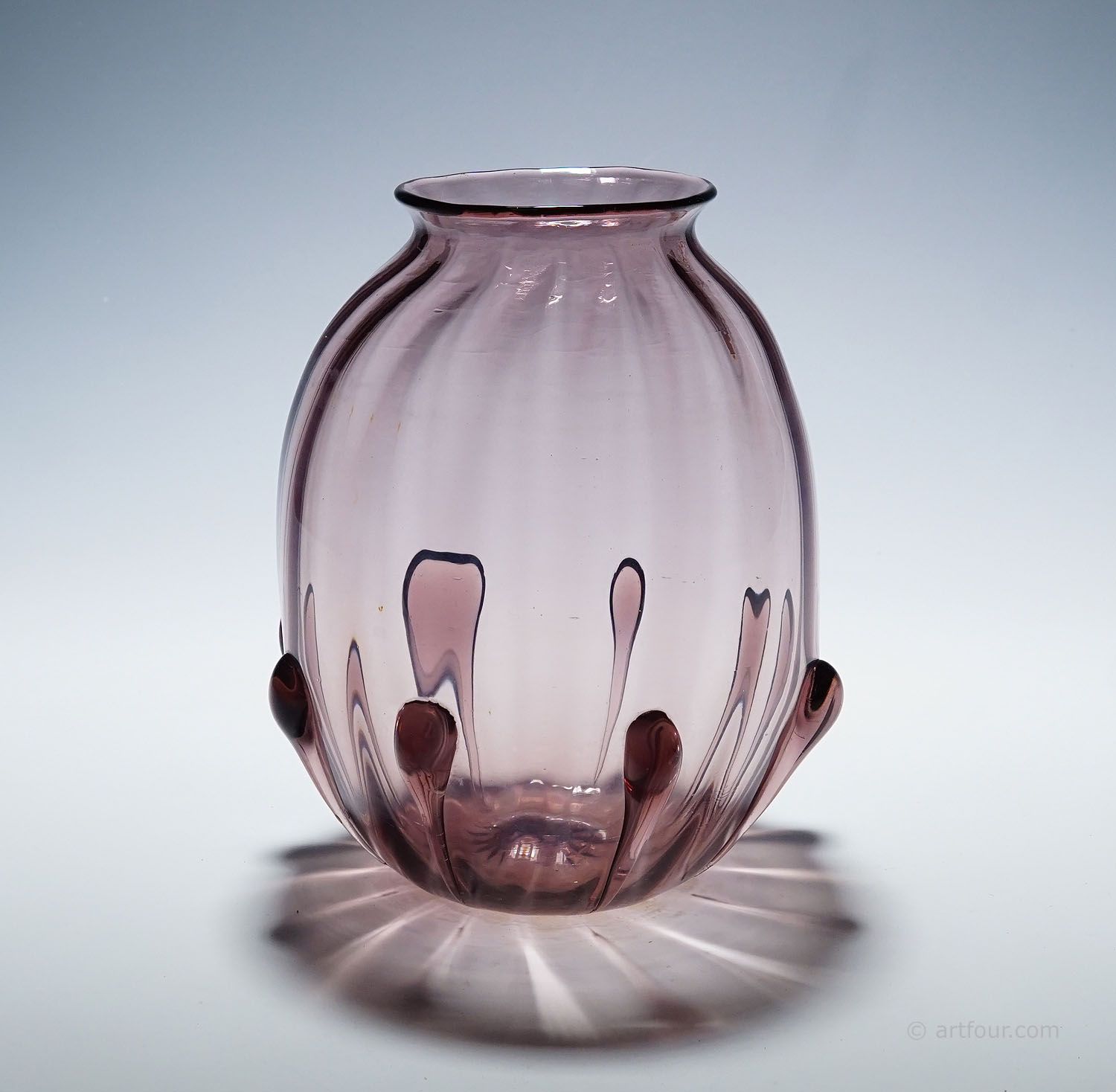 Vetro Soffiato Glass Vase by Vittorio Zecchin for Venini Murano 1924