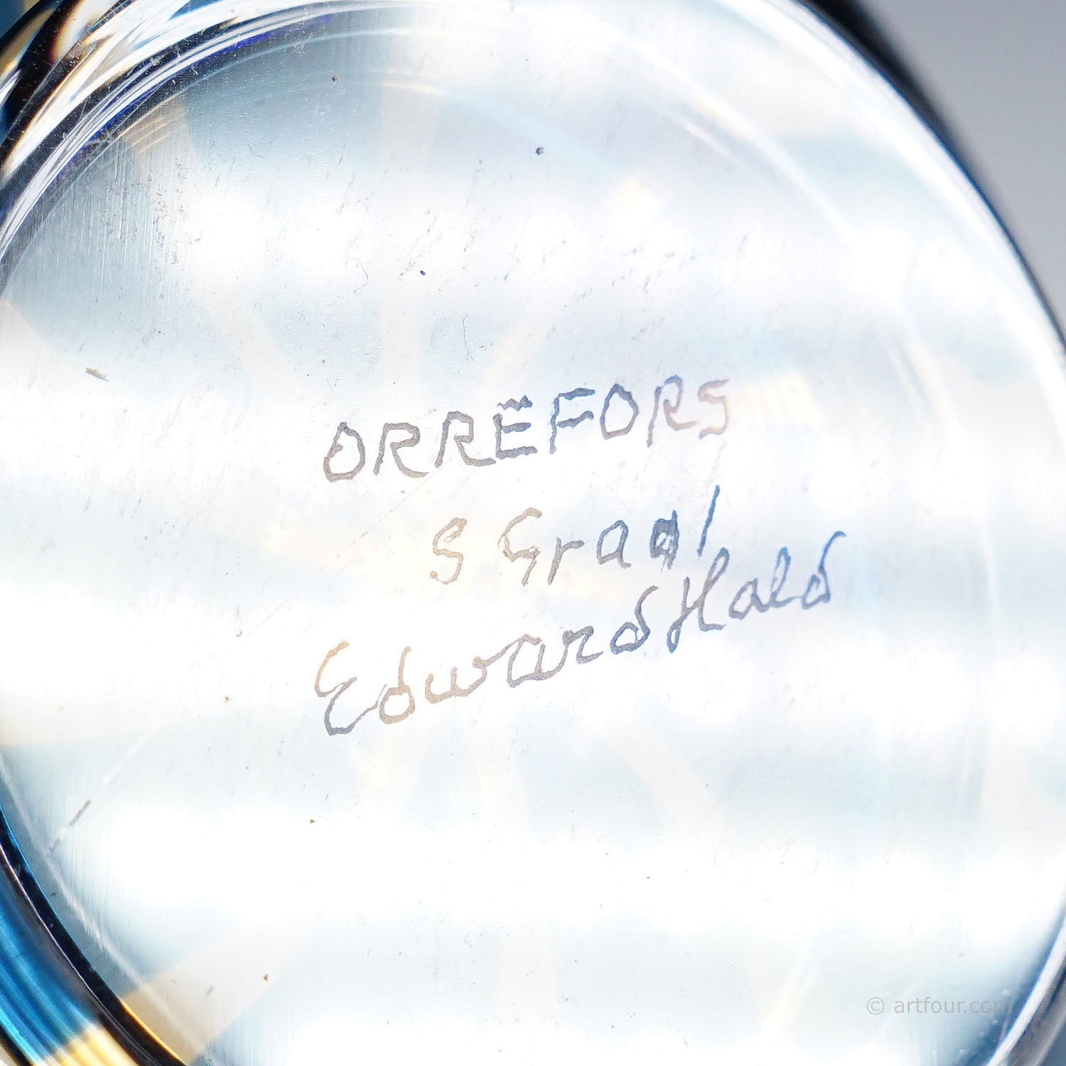 Vintage Slip Graal Bowl by Edward Hald for Orrefors, Sweden