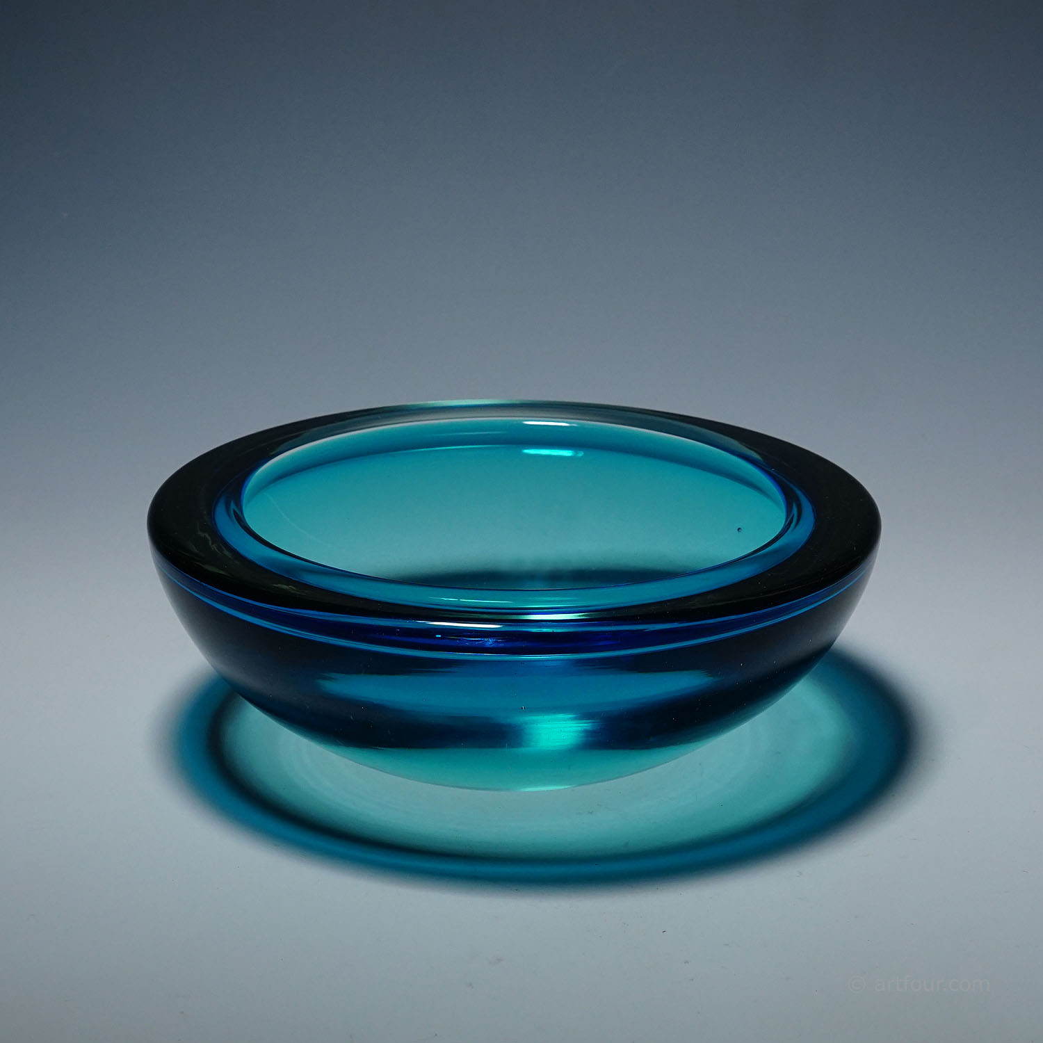 Archimede Seguso Geode Bowl in Blue, Murano Italy ca. 1960s