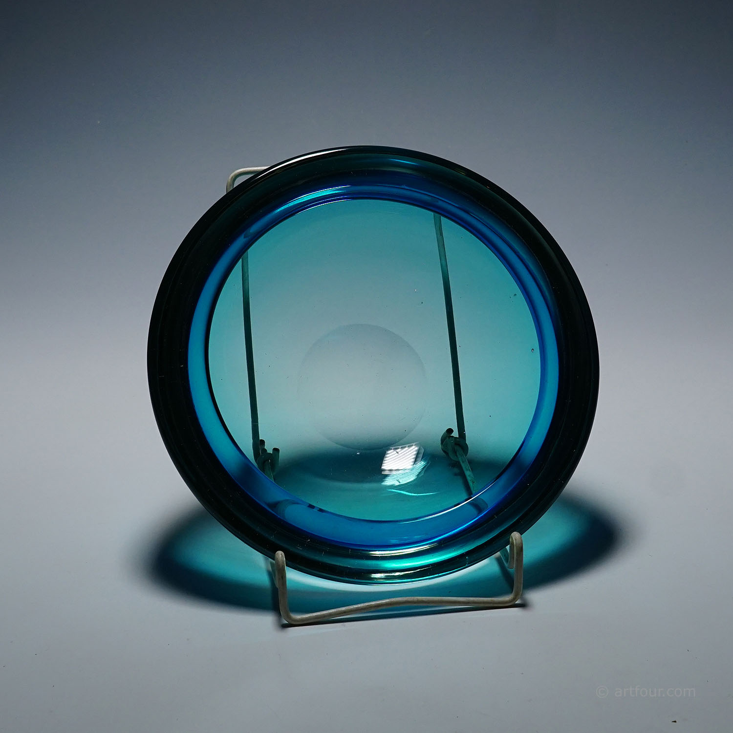 Archimede Seguso Geode Bowl in Blue, Murano Italy ca. 1960s
