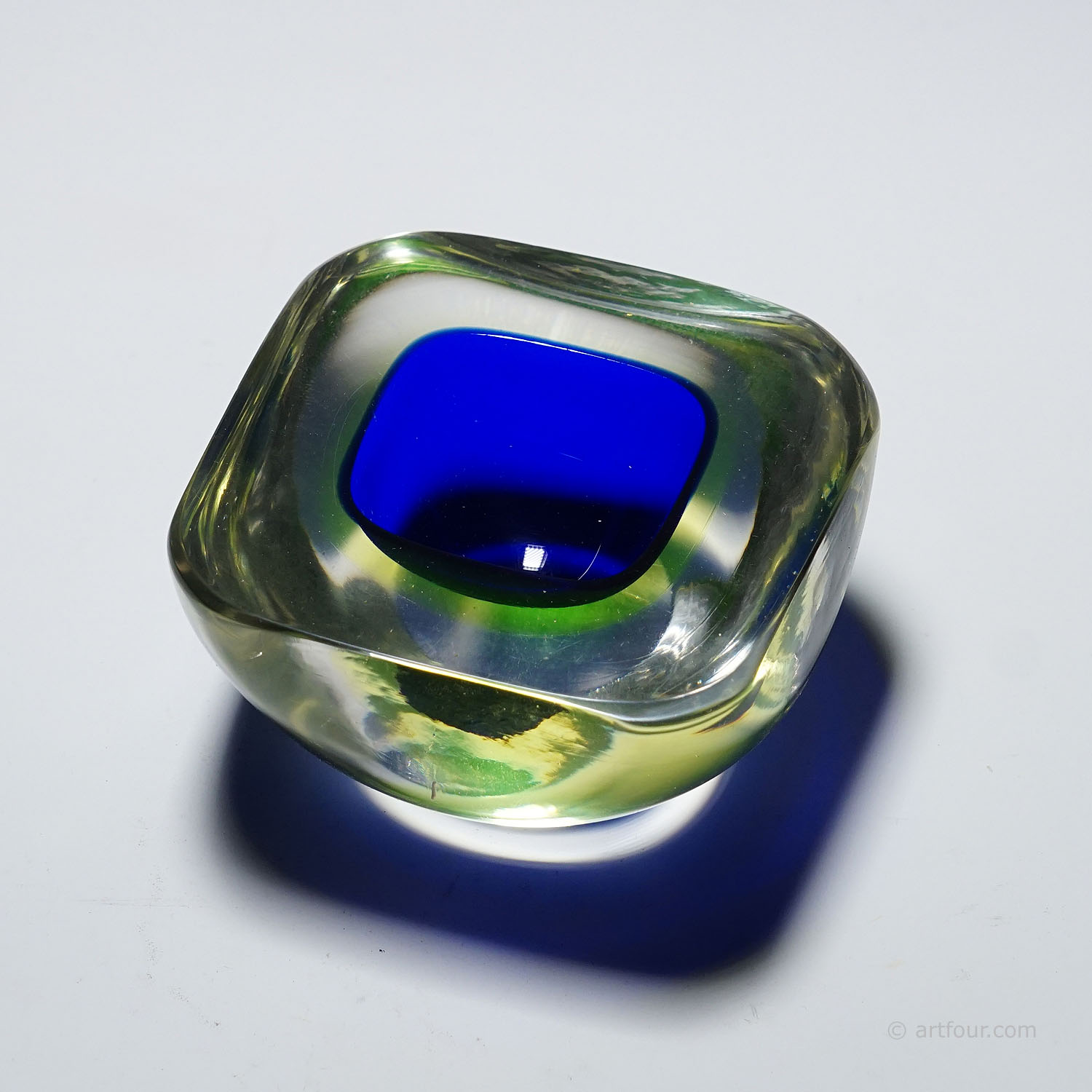 Vintage Art Glass Bowl by Flavio Poli for Seguso Vetri D'Arte 1950s