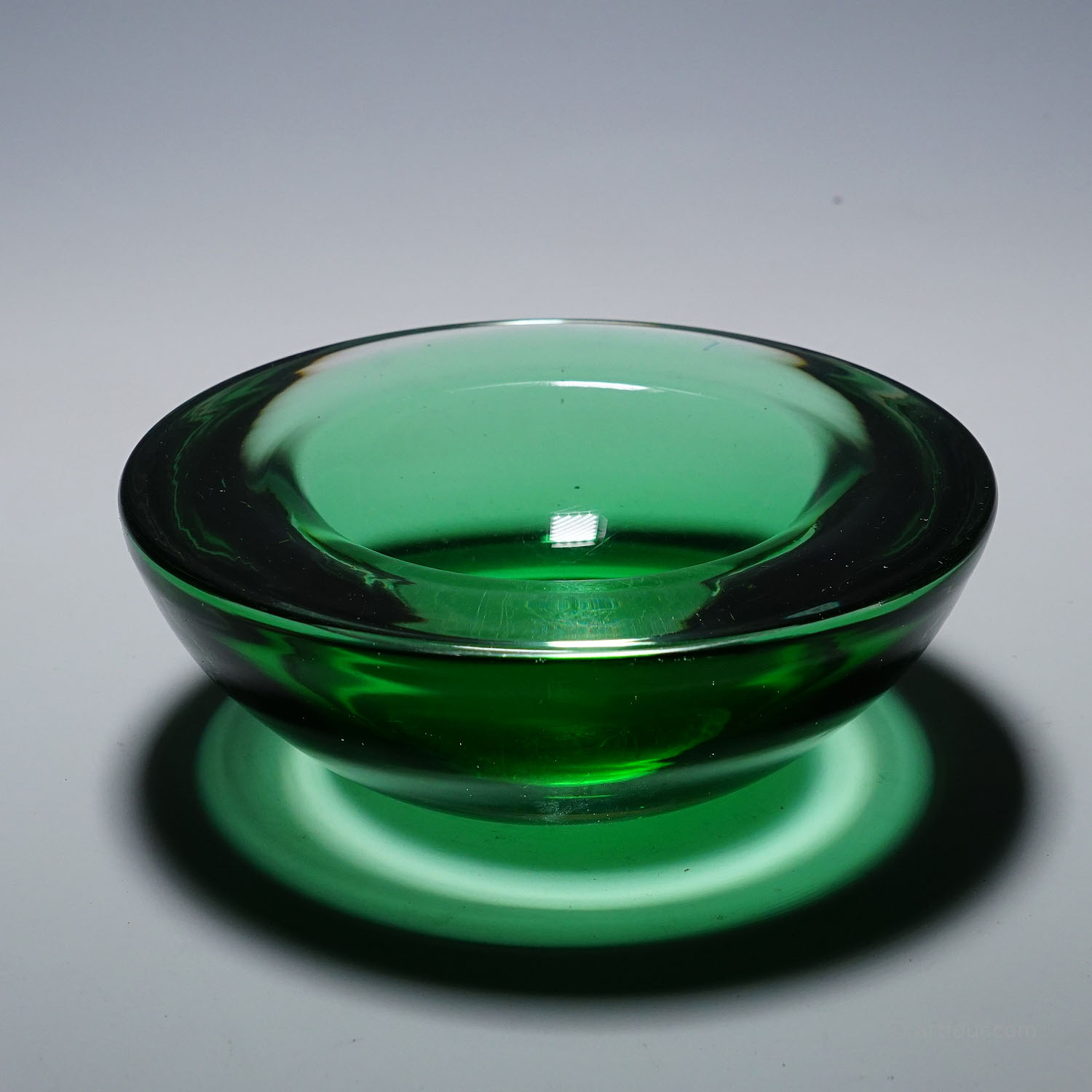 Archimede Seguso Geode Bowl in Green, Murano Italy ca. 1960s