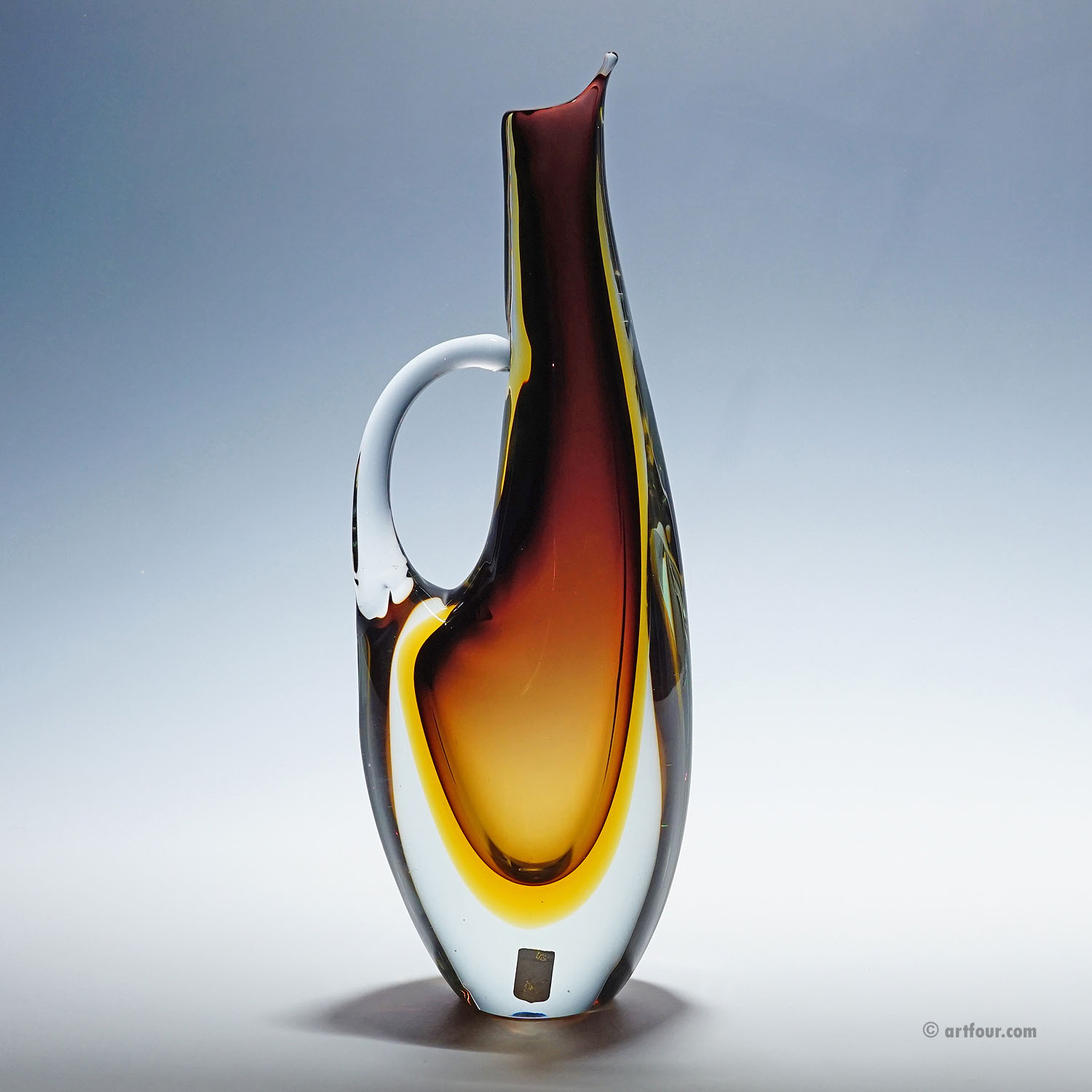 Vintage Murano Sommerso Glass Jug by Arte Nuova 1950s