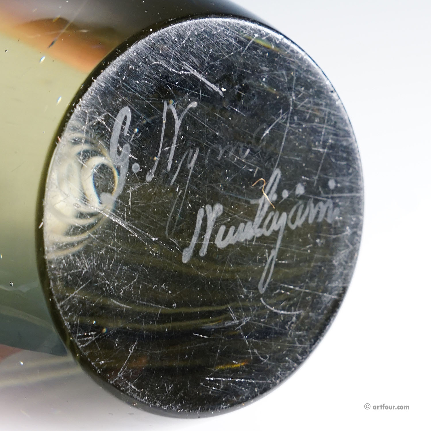 Art Glass Vase Serpente by Gunnel Nyman for Nuutajarvi Notsio