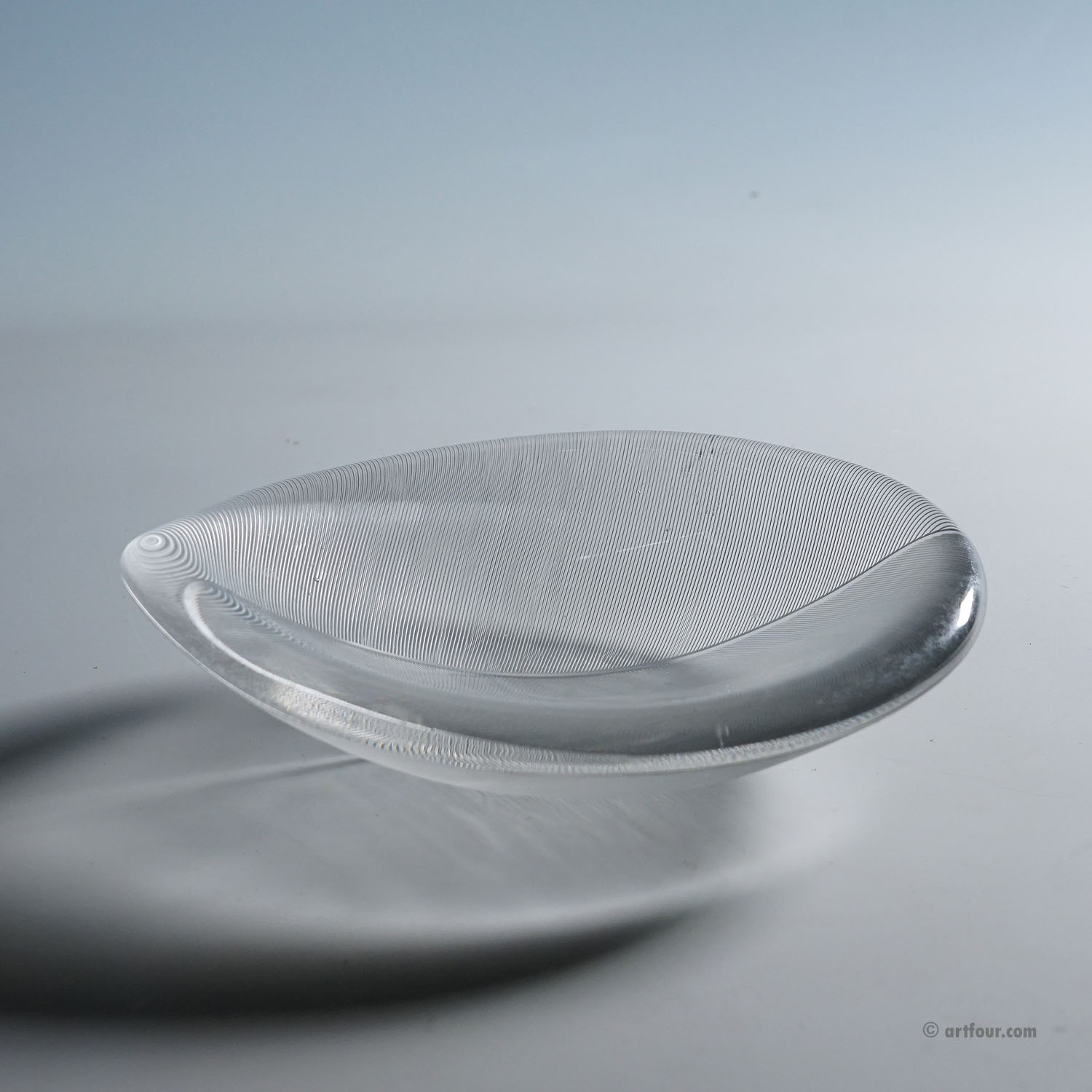 Large Vintage Art Glass Bowl by Tapio Wirkkala for Iittala 1950s