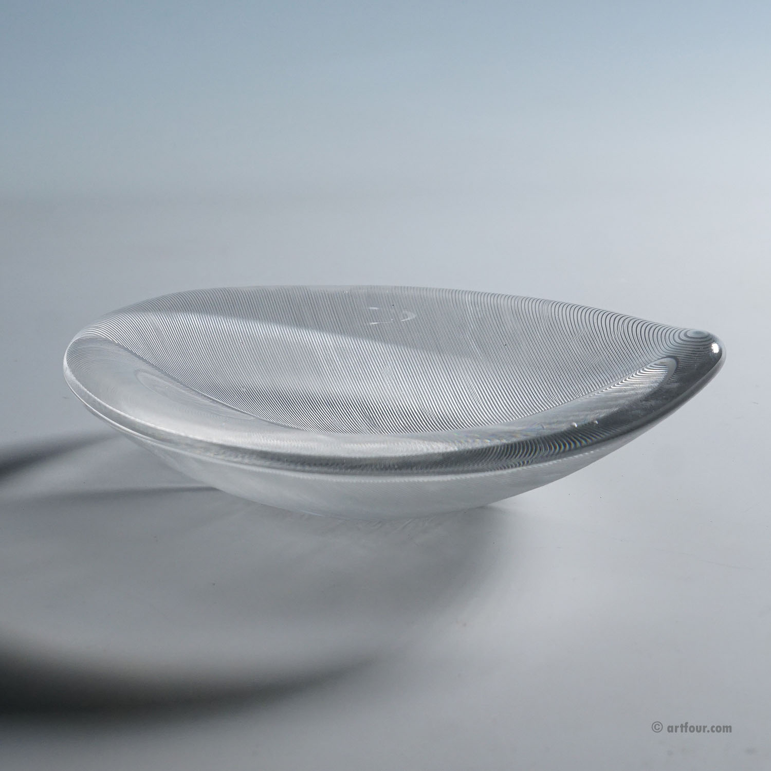 Large Vintage Art Glass Bowl by Tapio Wirkkala for Iittala 1950s