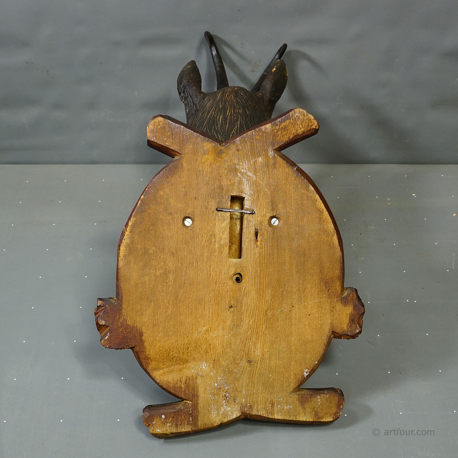 Large Naturalistic Black Forest Carved Chamois Head, ca. 1920s