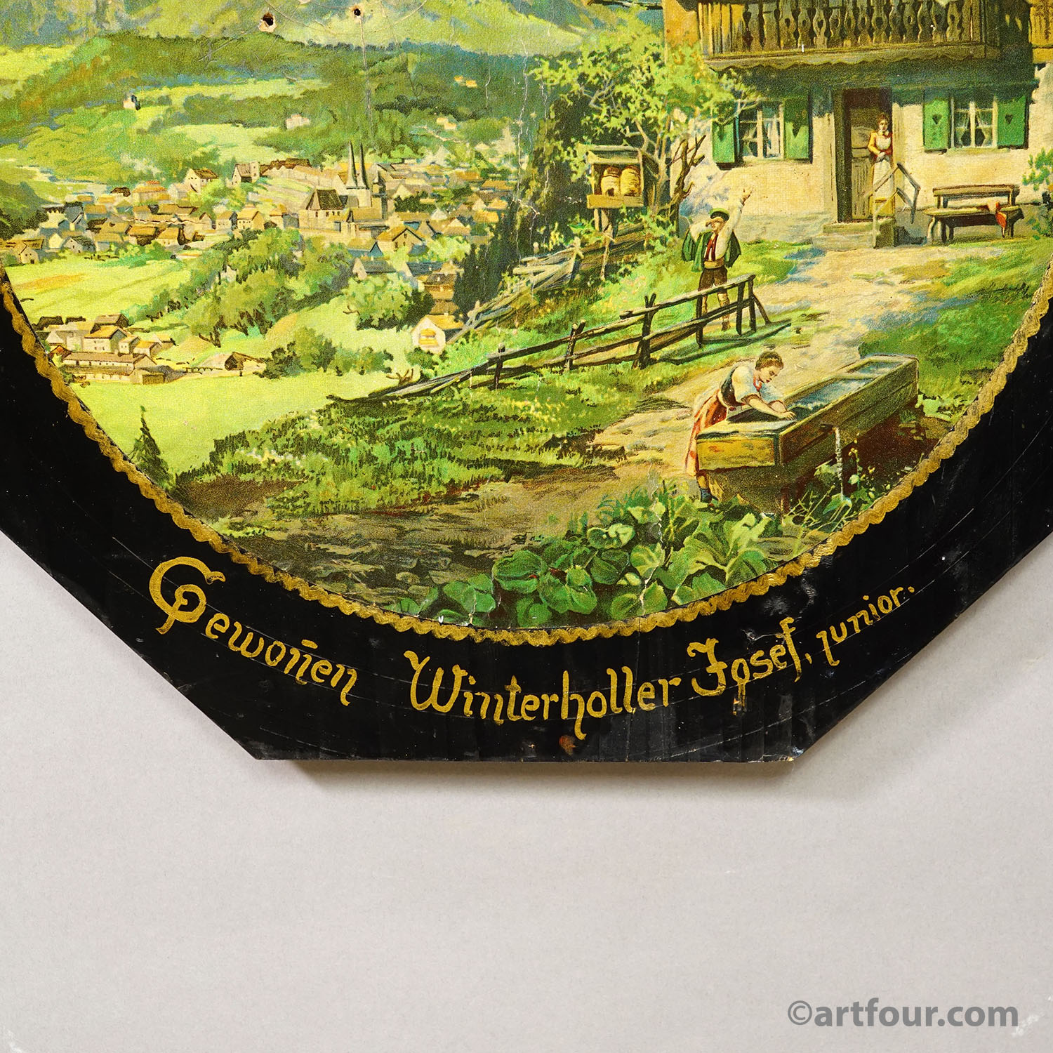 Antique Honor Target with Alpine Landscape and Chalet, Germany 1933