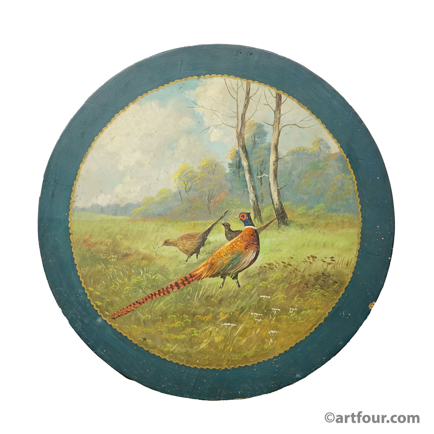 Antique Honor Target with three Pheasants, Germany ca. 1930s