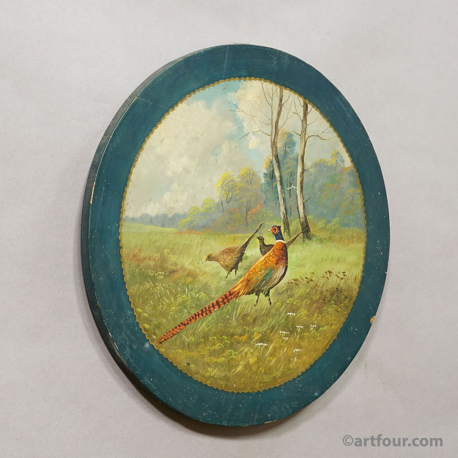 Antique Honor Target with three Pheasants, Germany ca. 1930s