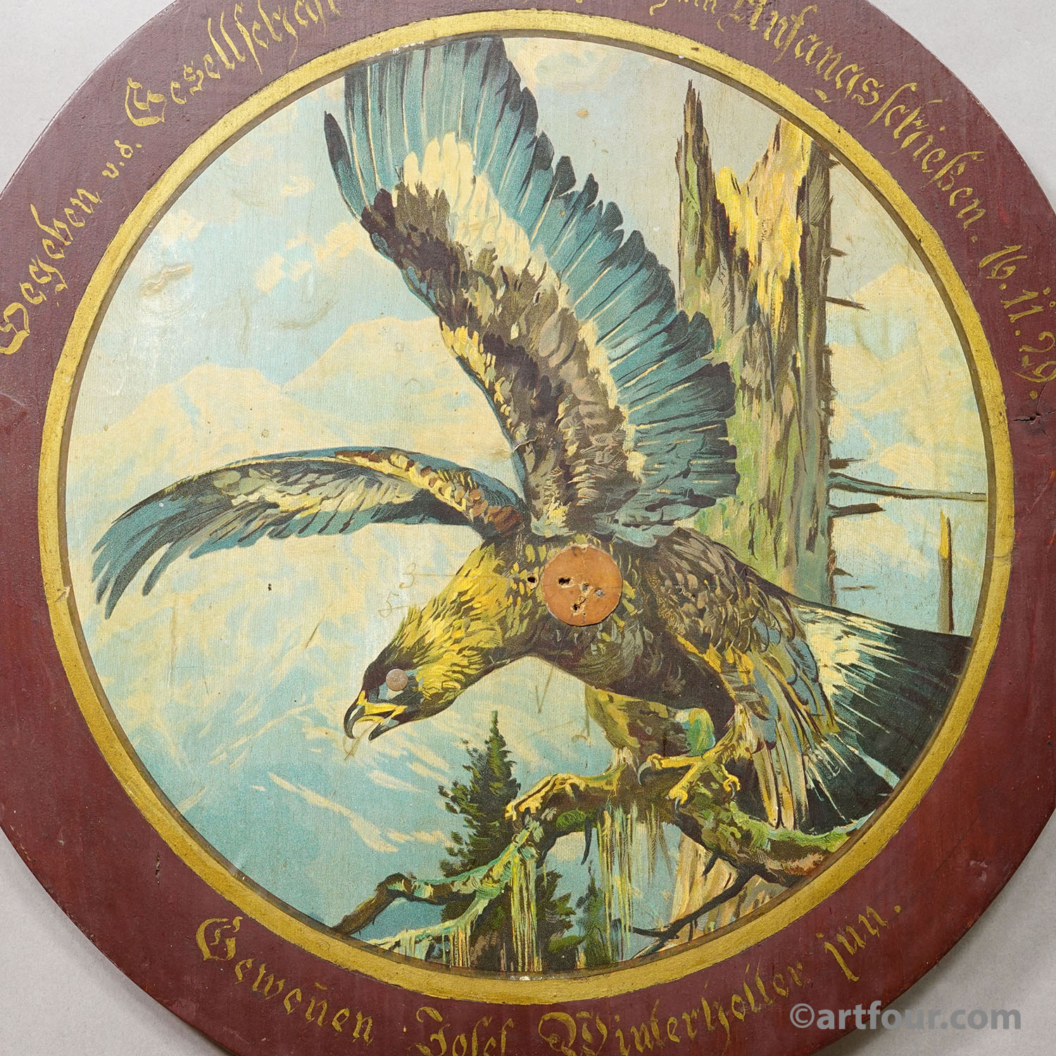 Antique Honor Target with Large Eagle, Germany 1929