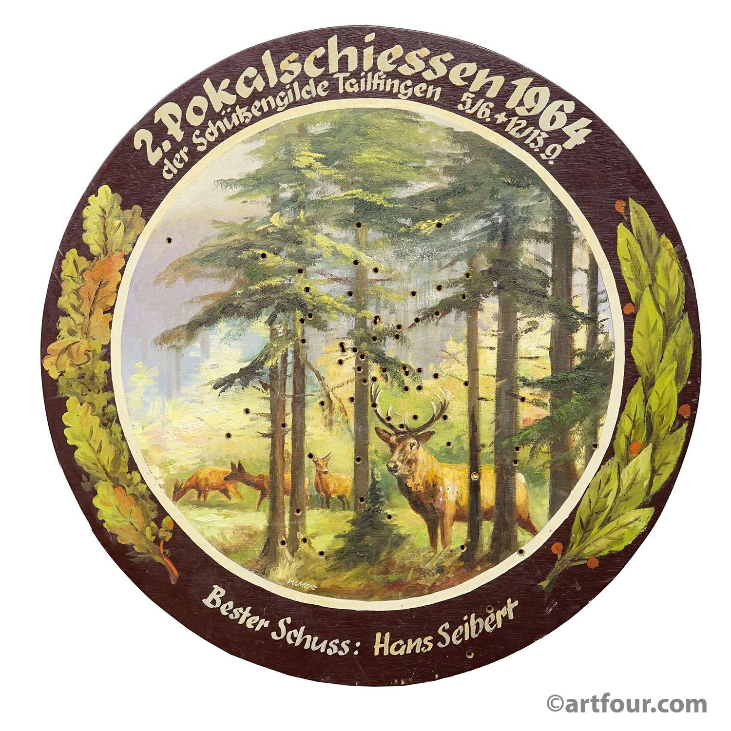 Vintage Honor Target with Forest Scene, Germany 1964