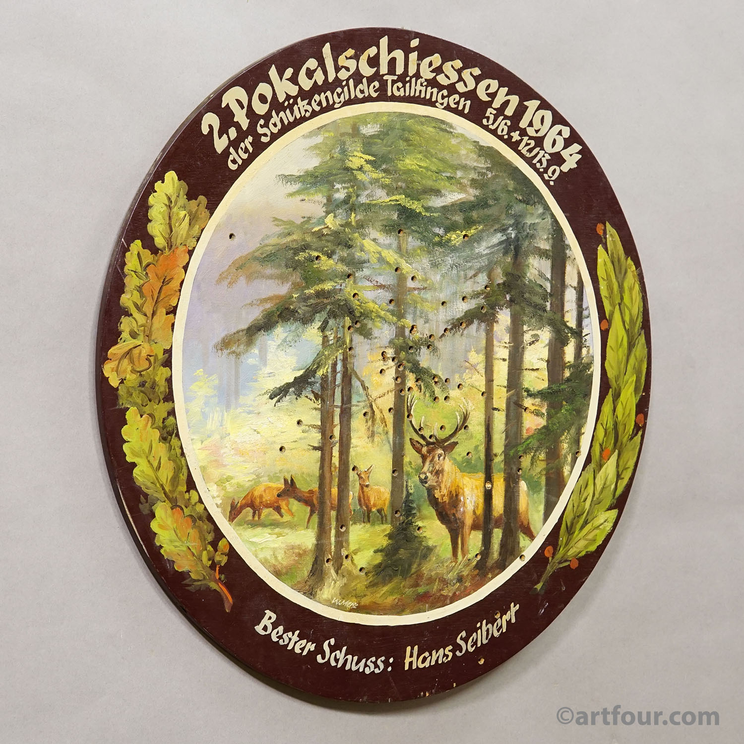 Vintage Honor Target with Forest Scene, Germany 1964