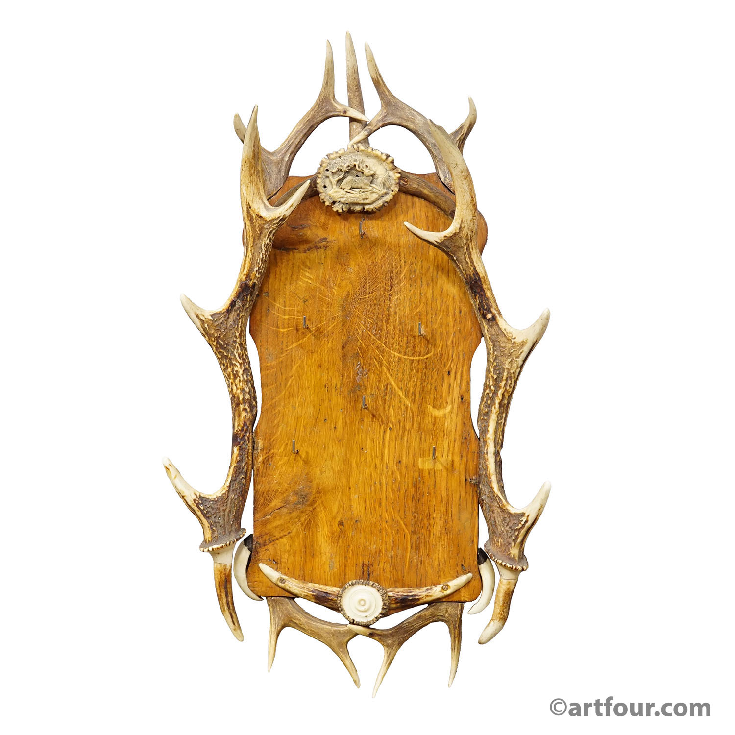 Antique Black Forest Antler Key Rack, Germany ca. 1930s