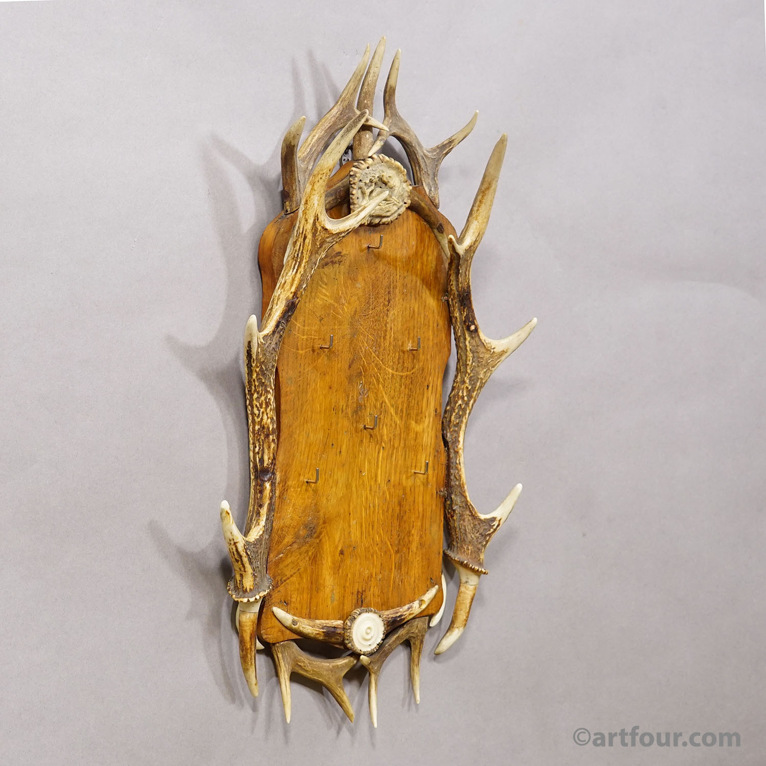 Antique Black Forest Antler Key Rack, Germany ca. 1930s
