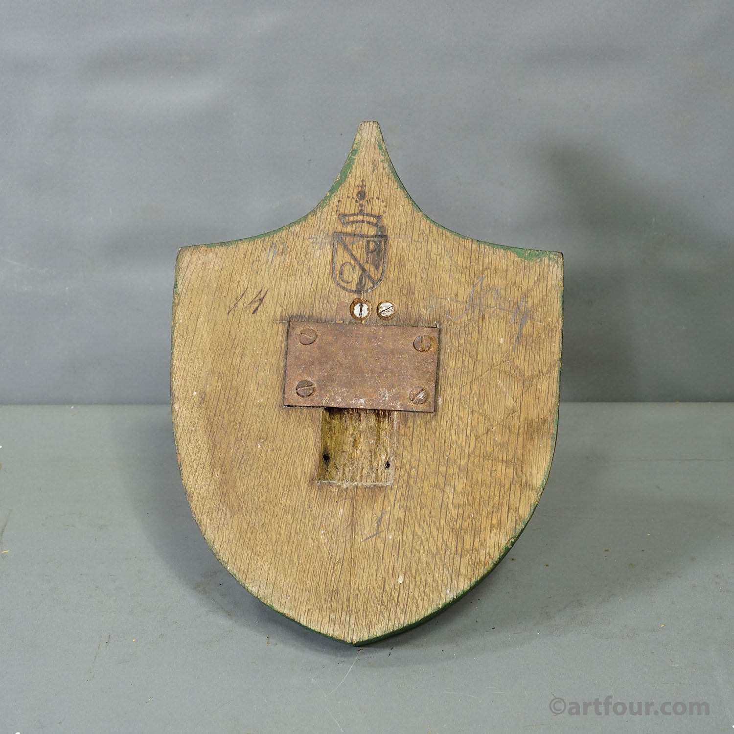 Antique Black Forest Chamois Trophy on Green Plaque - Salem Germany 1900
