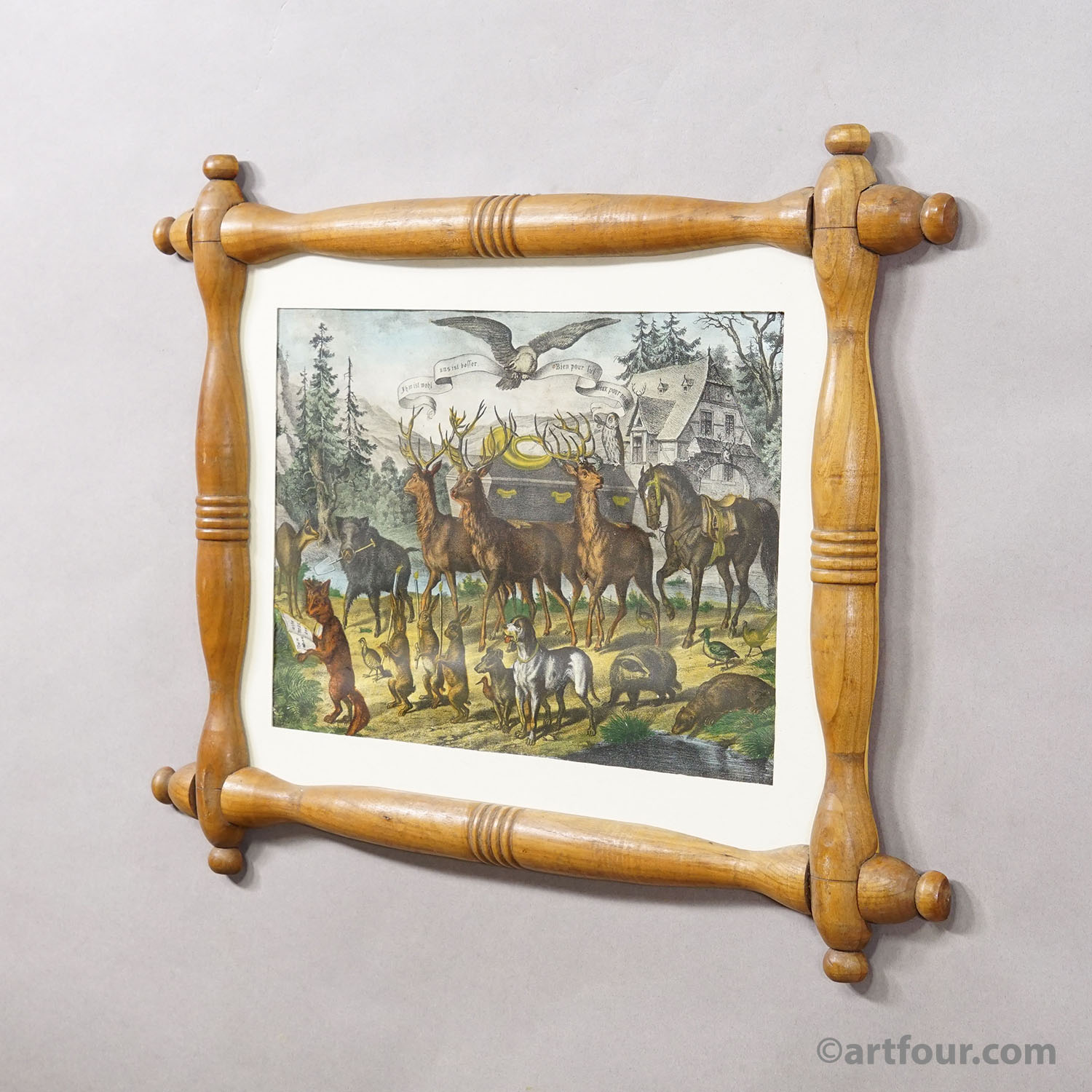 Antique Print 'The Hunters Funeral', Germany late 19th century