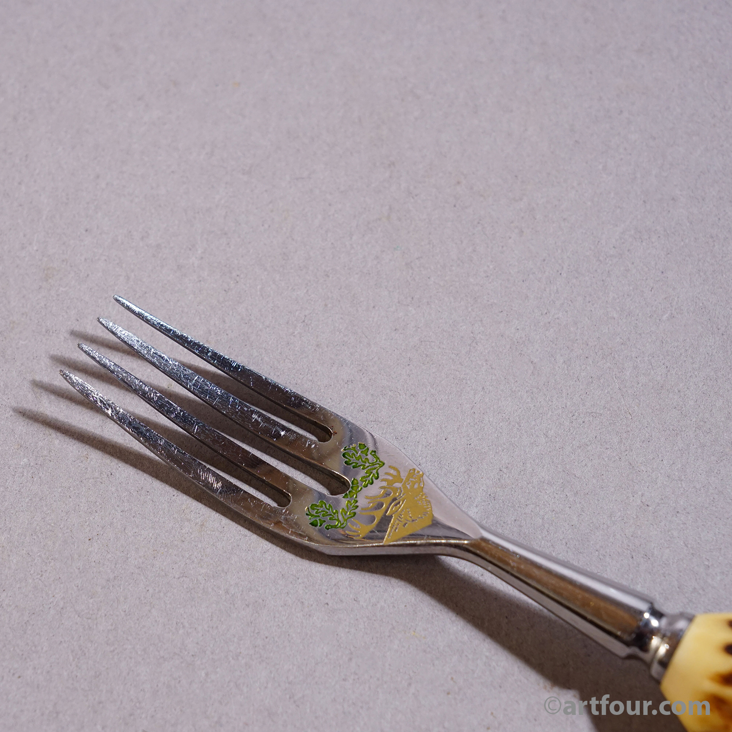 Vintage Stainless Steel and Horn Cutlery Set 'Othello' by Anton Wingen, 1950s
