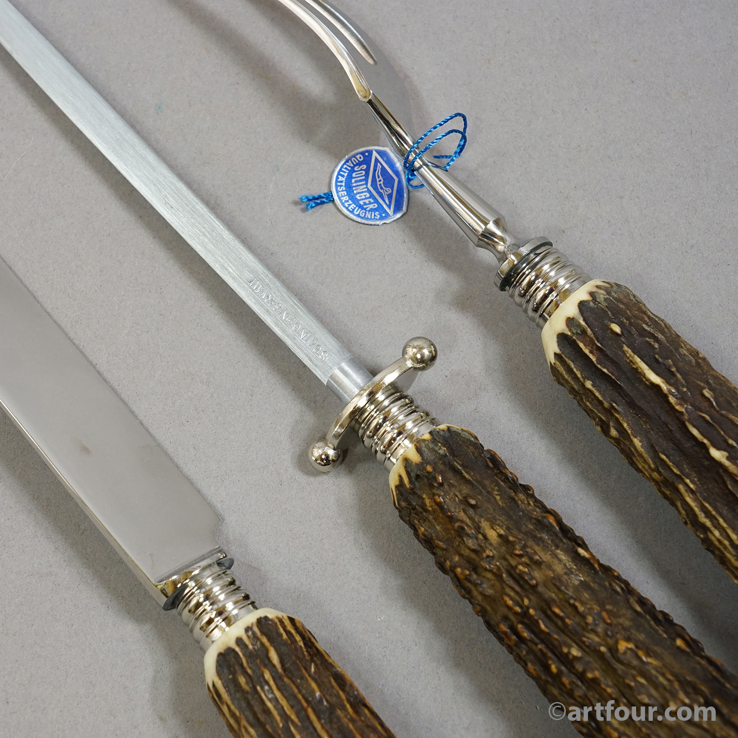 Vintage Stainless Steel and Horn Cutlery Set 'Othello' by Anton Wingen, 1980s