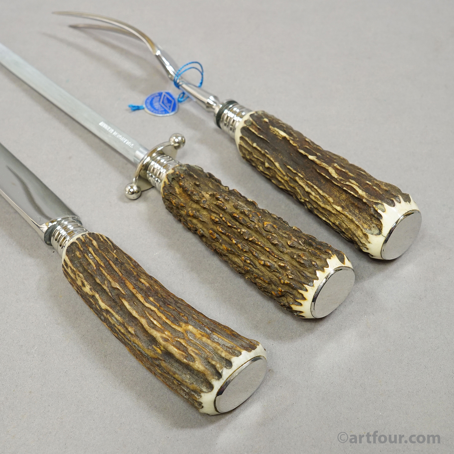 Vintage Stainless Steel and Horn Cutlery Set 'Othello' by Anton Wingen, 1980s