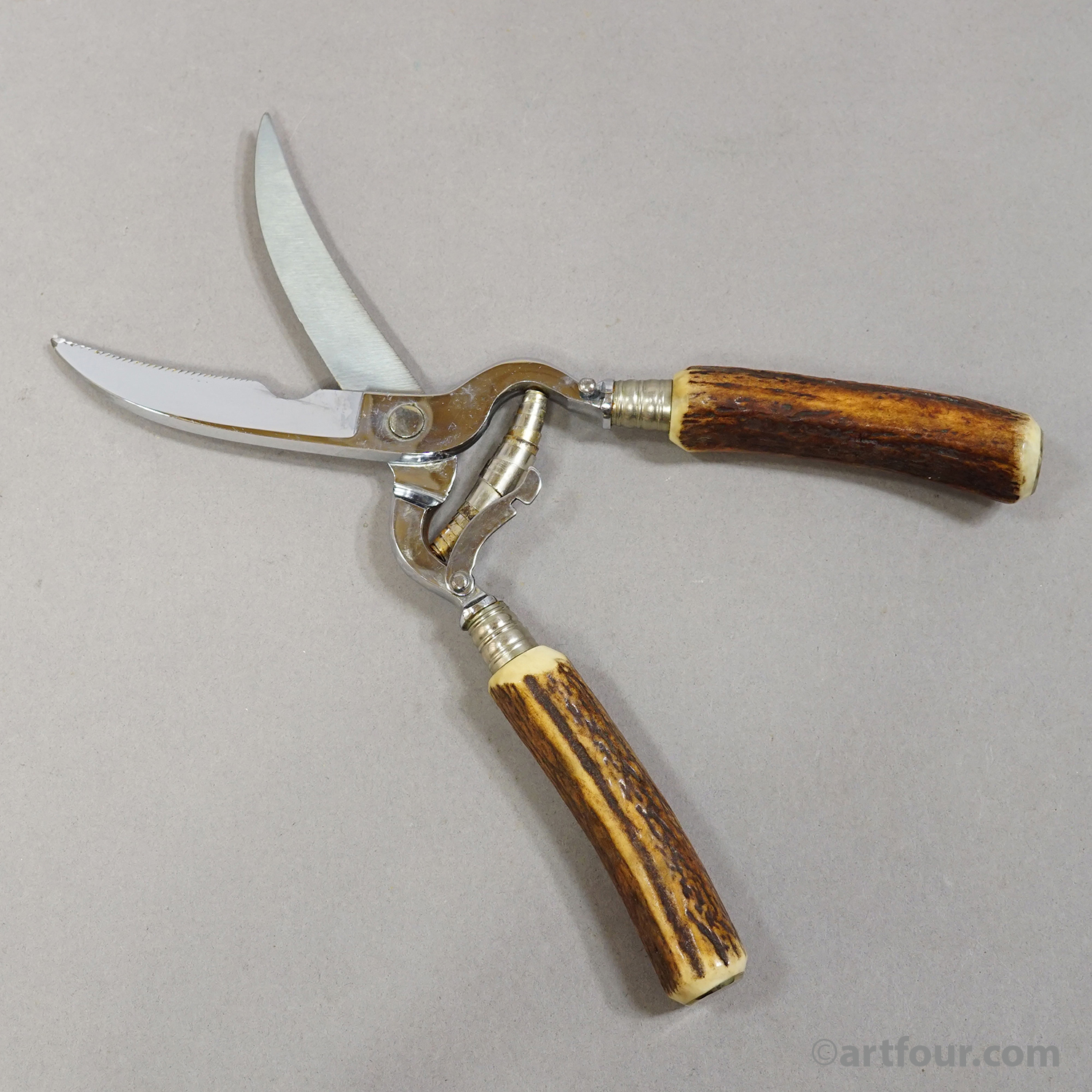 Vintage Stainless Steel and Horn 4-piece Cutlery Set Solingen, 1960s