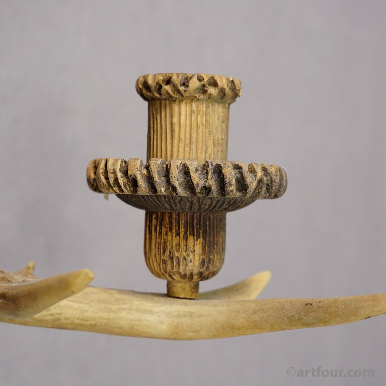 A Set of Tree Great Black Forest Wall Sconces with Deer Antlers, Germany ca. 1950